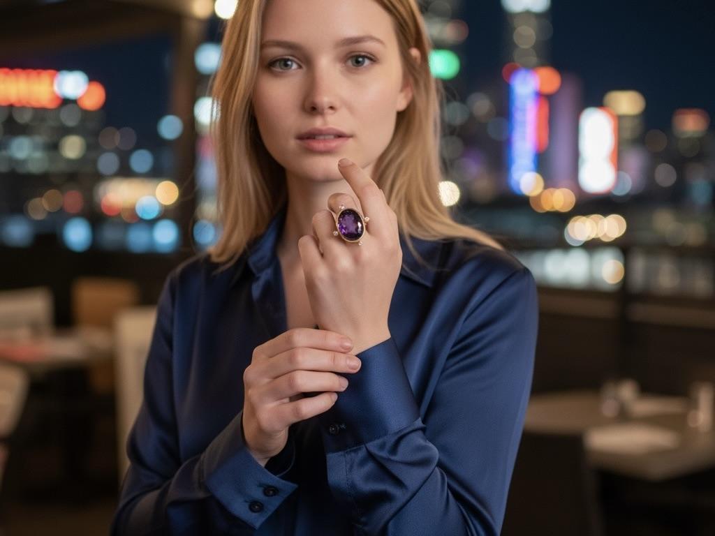 Victorien Belle intaille d'améthyste ancienne, C.I.C. 1875, montée sur une bague à diamants contemporaine en vente