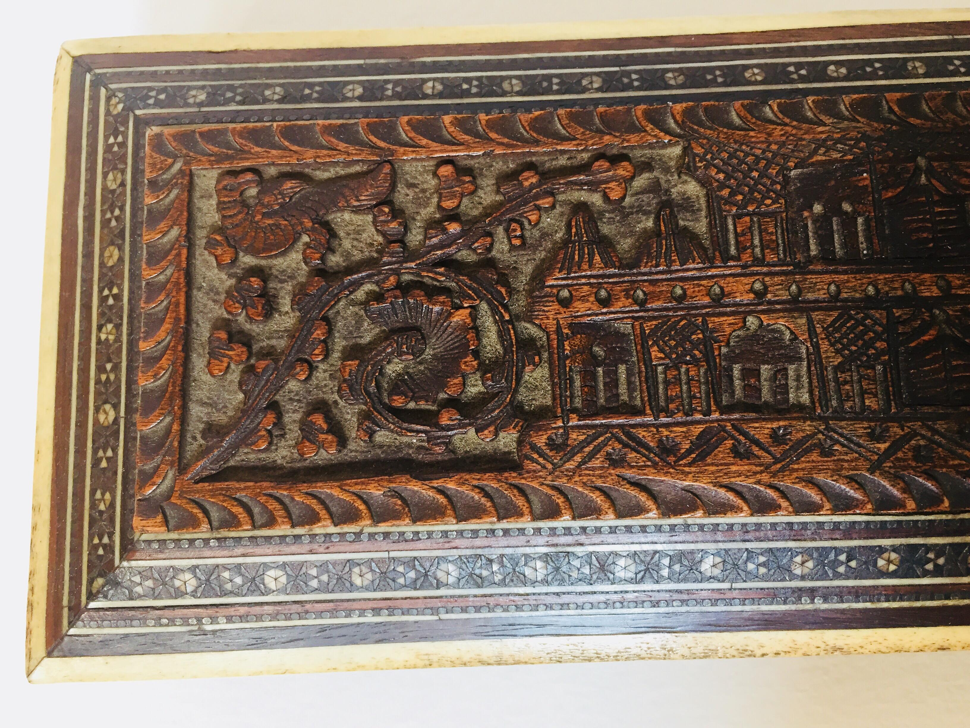 Schöne antike anglo-indische Bombay Inlay Box im Angebot 5