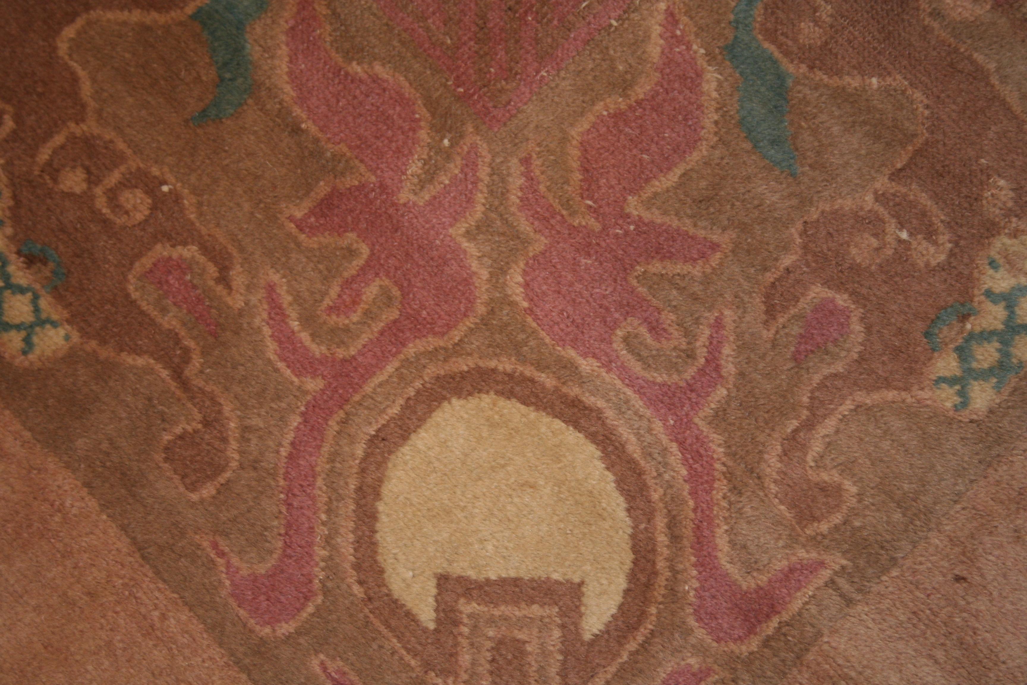 Antiker, antiker, chinesischer Jugendstil-Teppich mit pastellfarbenen Farben (Handgeknüpft) im Angebot