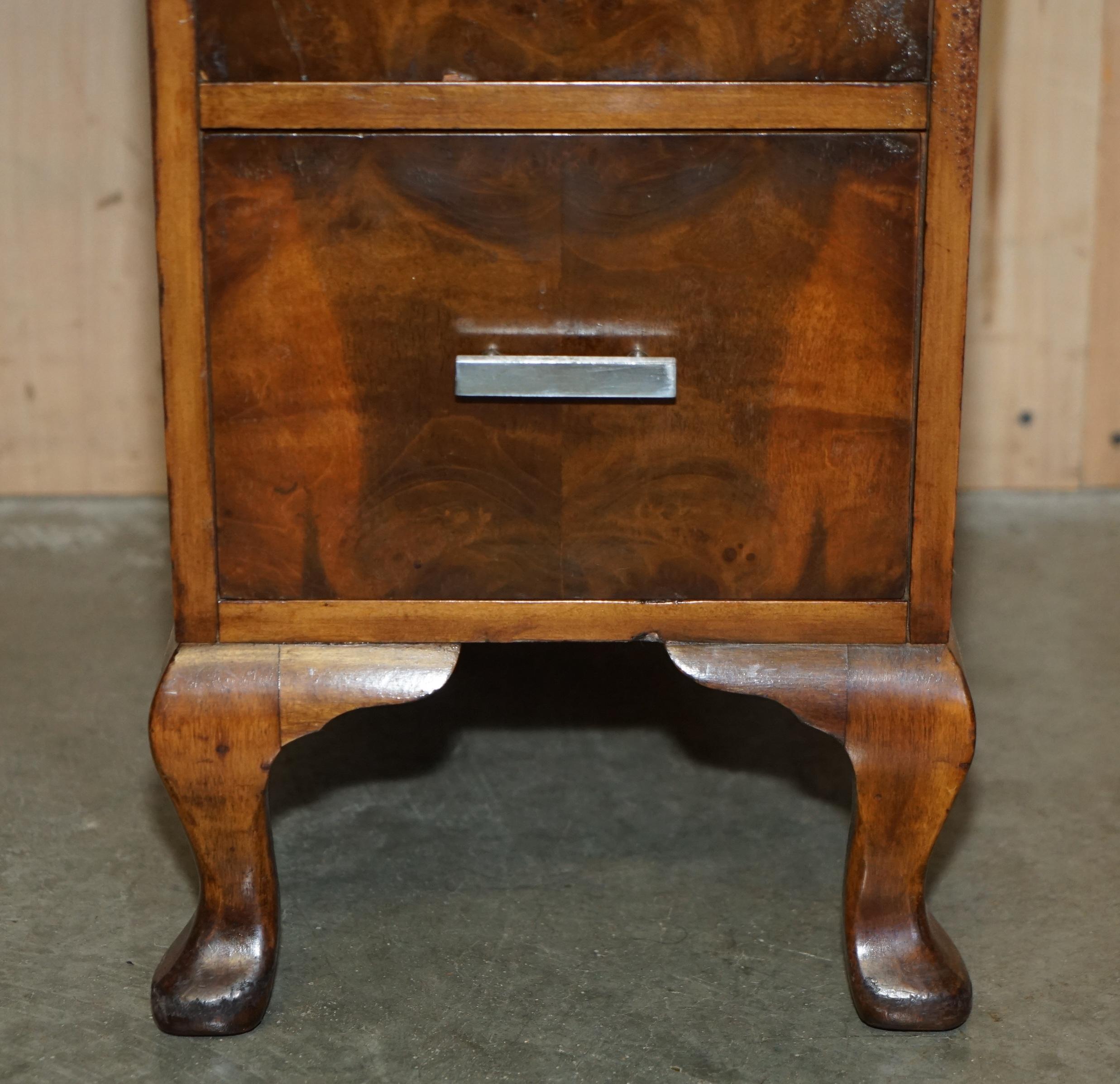 FINE ANTIQUE ART DECO WARING & GILLOW 1932 STAMPED BURR WALNUT DRESSiNG TABLE For Sale 2