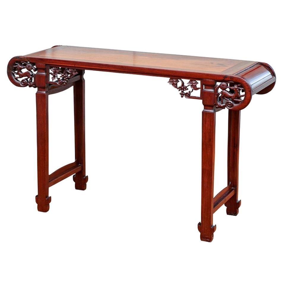 Fine Antique Asian Carved Rosewood Scholar’s Table