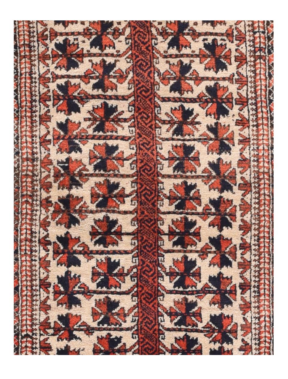 Baluchi carpets (also called Baluch or Beluchi carpets) are handmade carpets originally made by Baluch nomads, living near the border between Iran, Pakistan and Afghanistan. These nomads also occur in a smaller scale in Bahrain and in the Punjab