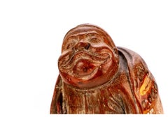 Fine Antique Bamboo Carvings of Robed Gentlemen, a Pair