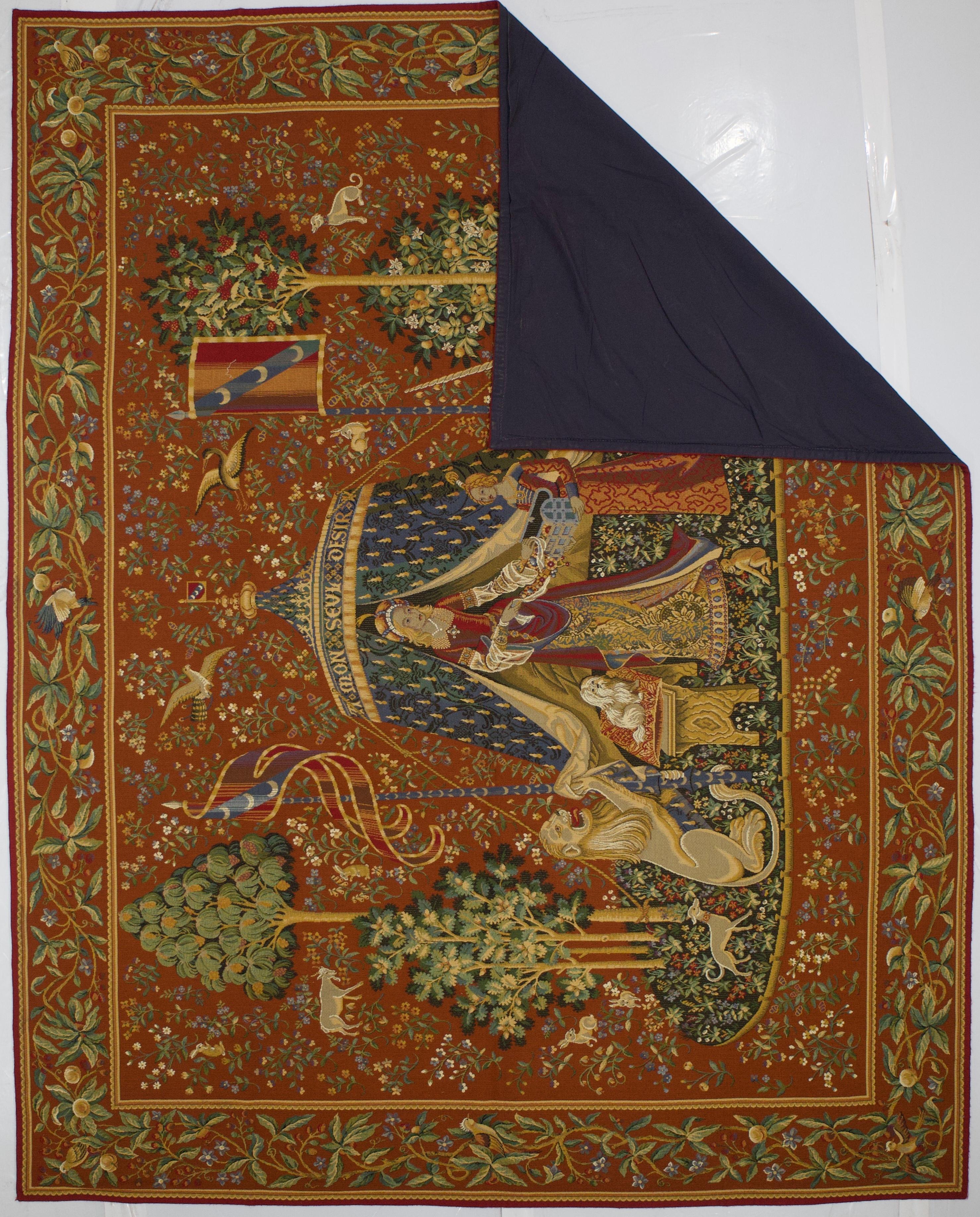 Arazzo antico Belgio Chinoiserie Design 8'9