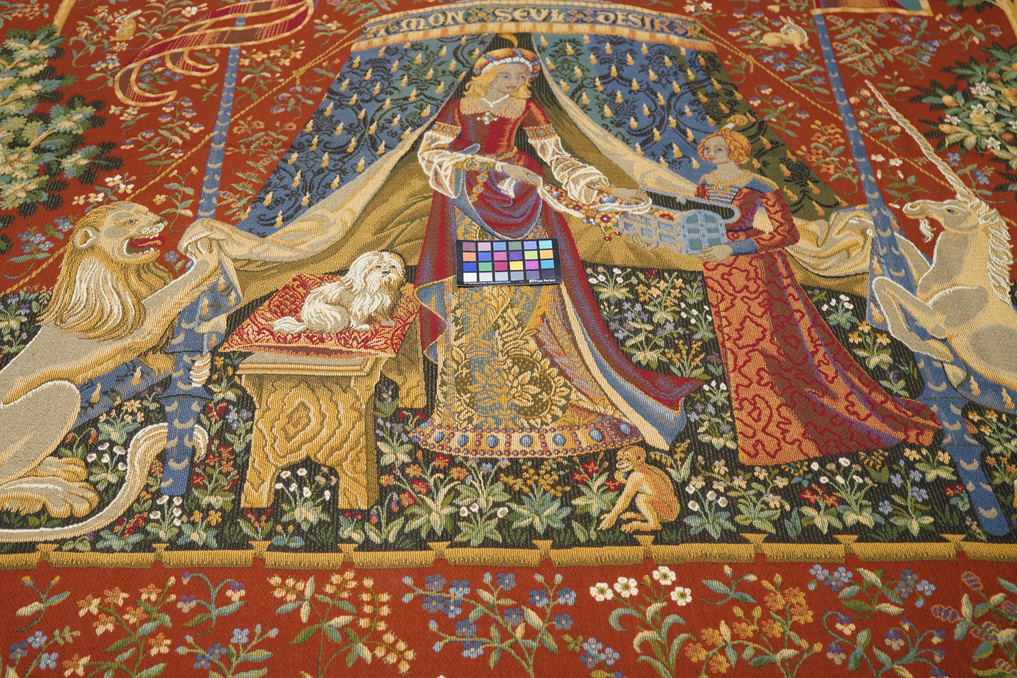 Arazzo antico Belgio Chinoiserie Design 8'9