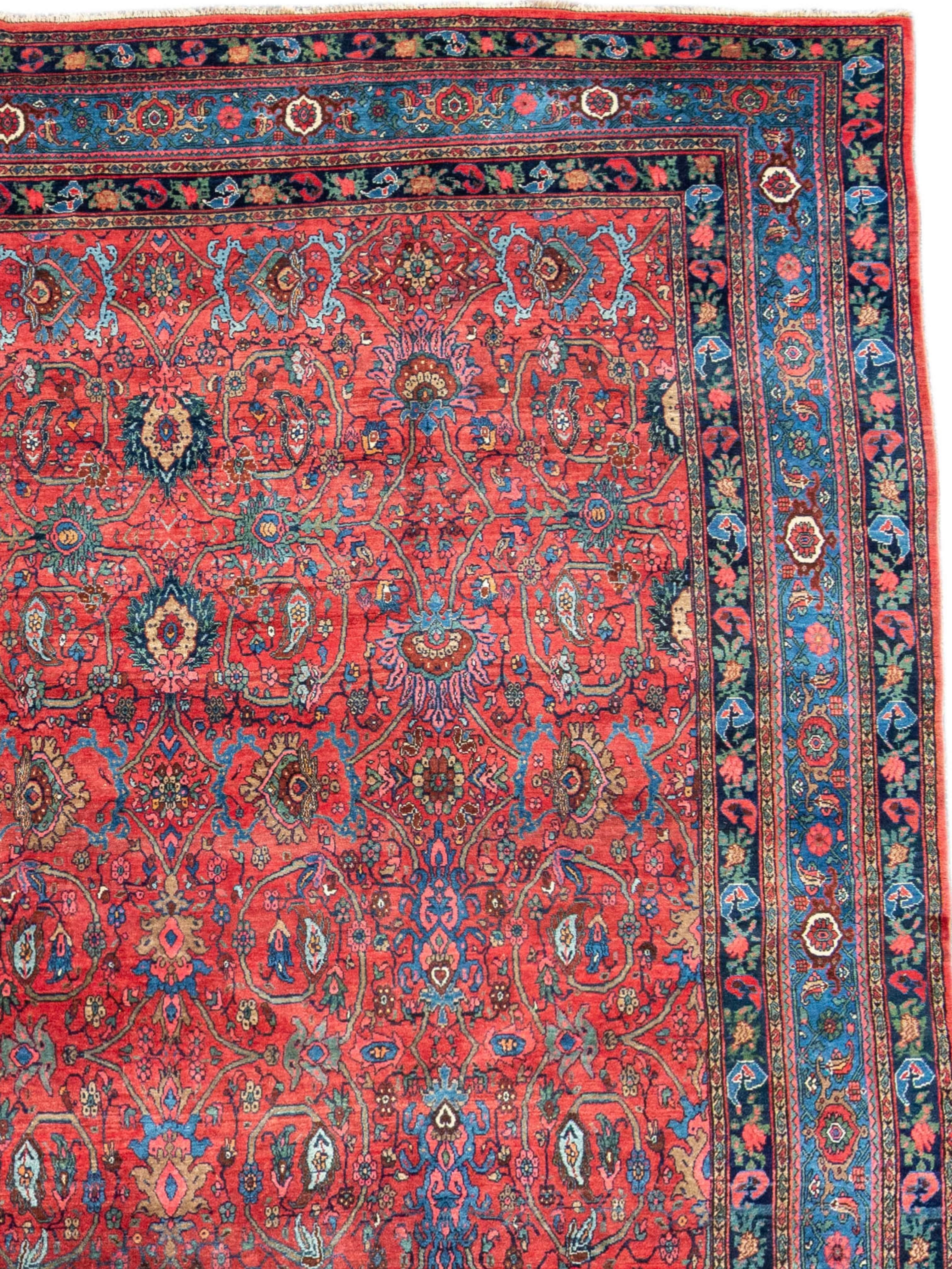 Persiano Tappeto Bidjar antico di Persia, formato oversize, 1900 ca. in vendita
