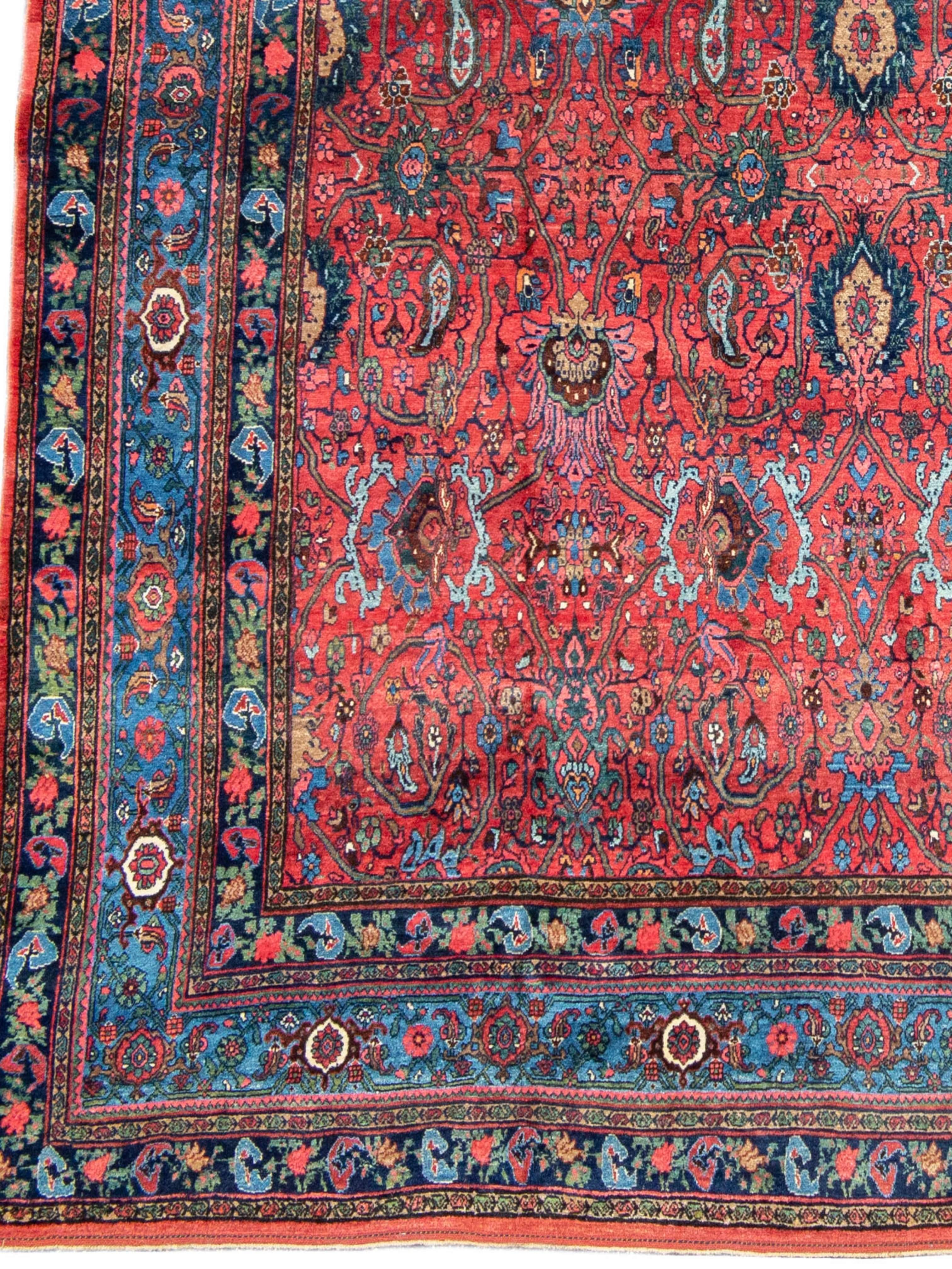 XX secolo Tappeto Bidjar antico di Persia, formato oversize, 1900 ca. in vendita