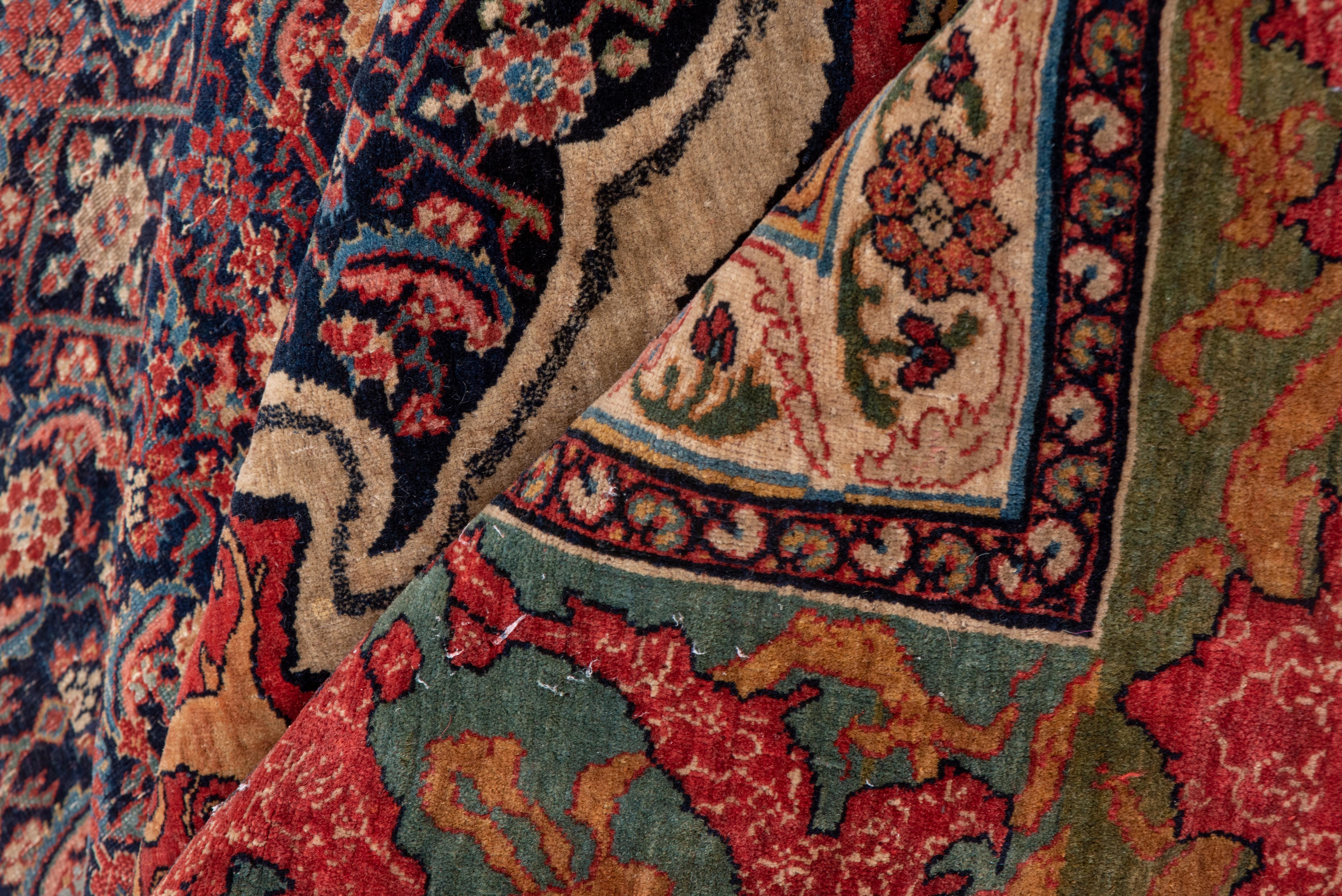 Serapi Fine Antique Bidjar Carpet with Incredible Colors and Details, Unusual Border For Sale
