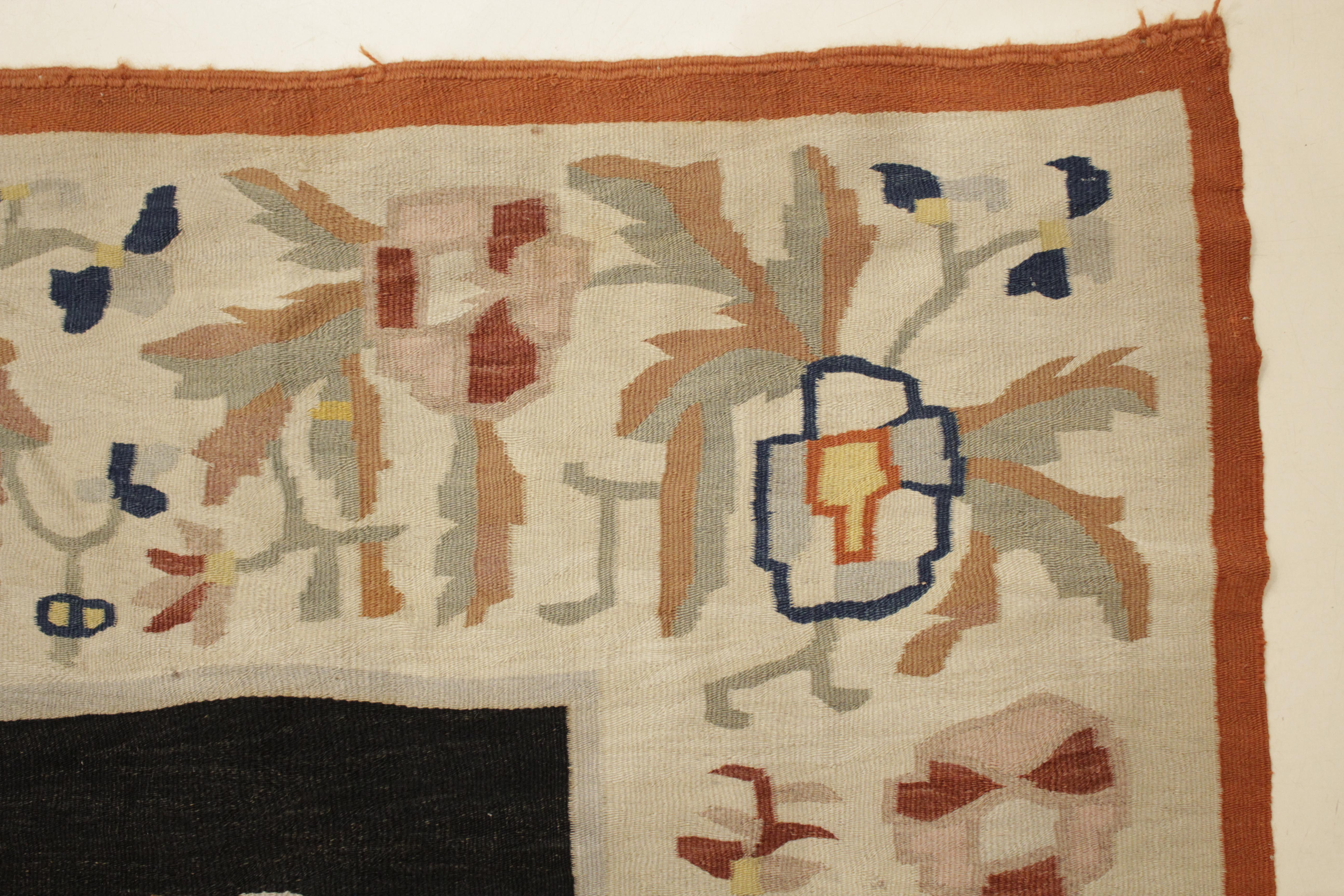 Laine Rug & Kilim ukrainien de Bessarabie à fond noir antique en vente