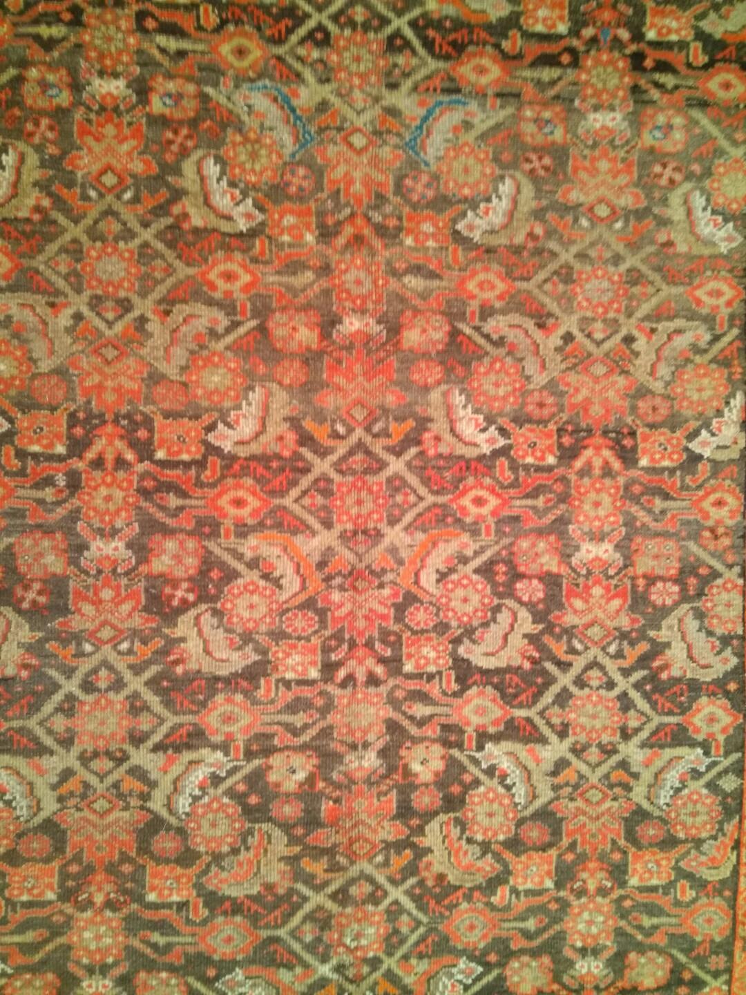 Caucasian Fine Antique Blue Ground Qarabagh Kelleh Rug For Sale