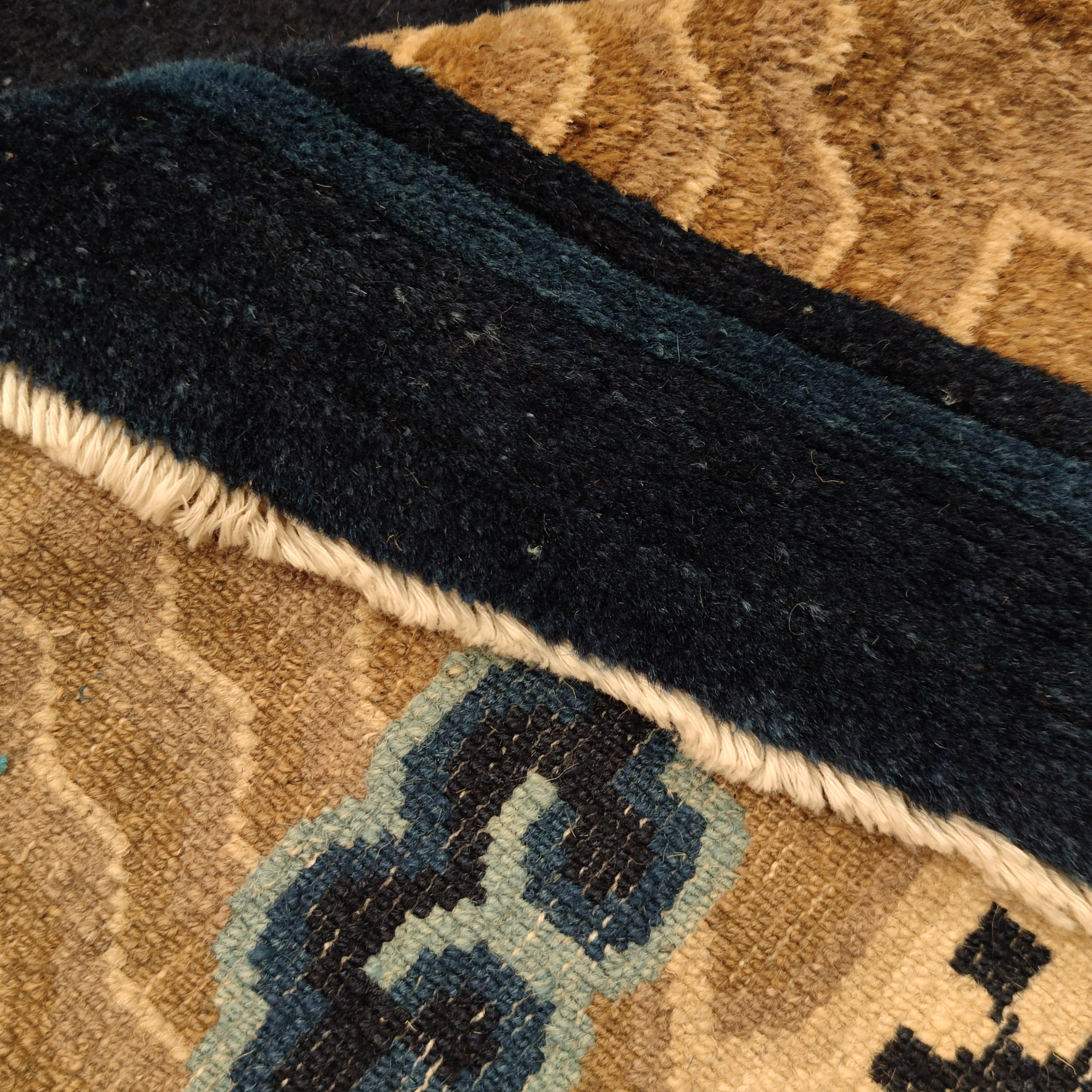 Fine Antique Blue Peking Imperial Dragon Carpet, Circa 1880 For Sale 2