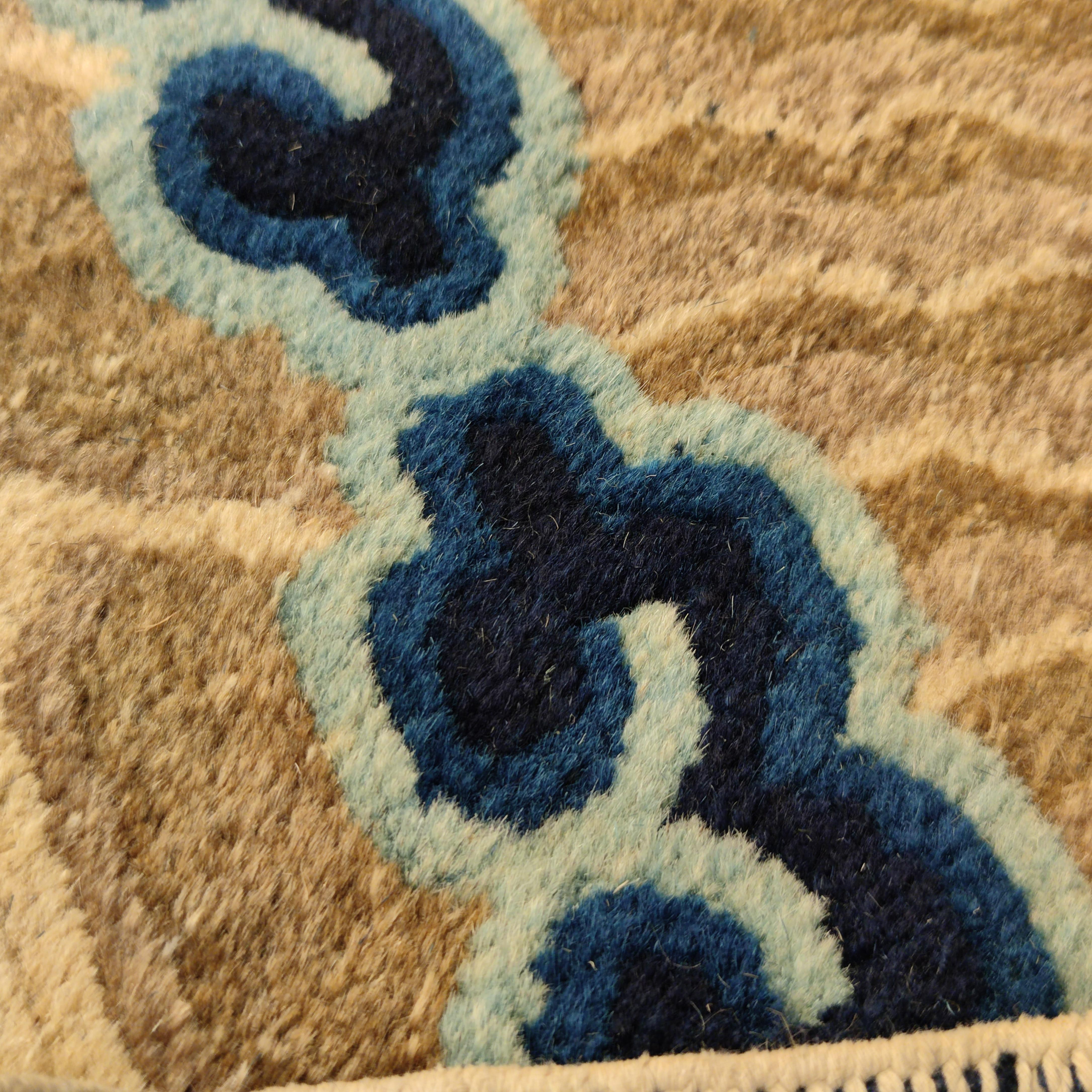 Fine Antique Blue Peking Imperial Dragon Carpet, Circa 1880 For Sale 3