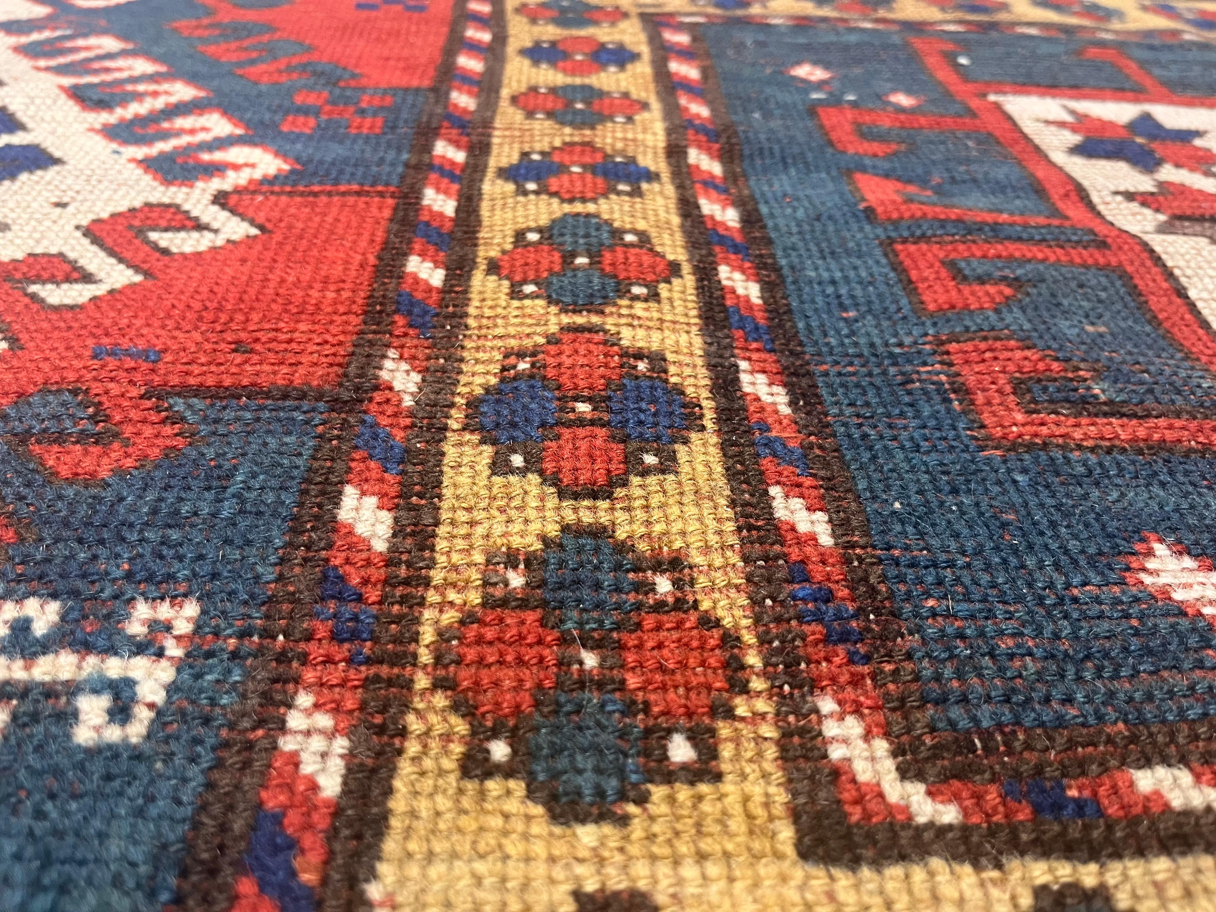 Fine Antique Borchelou Kazak Rug 5'6