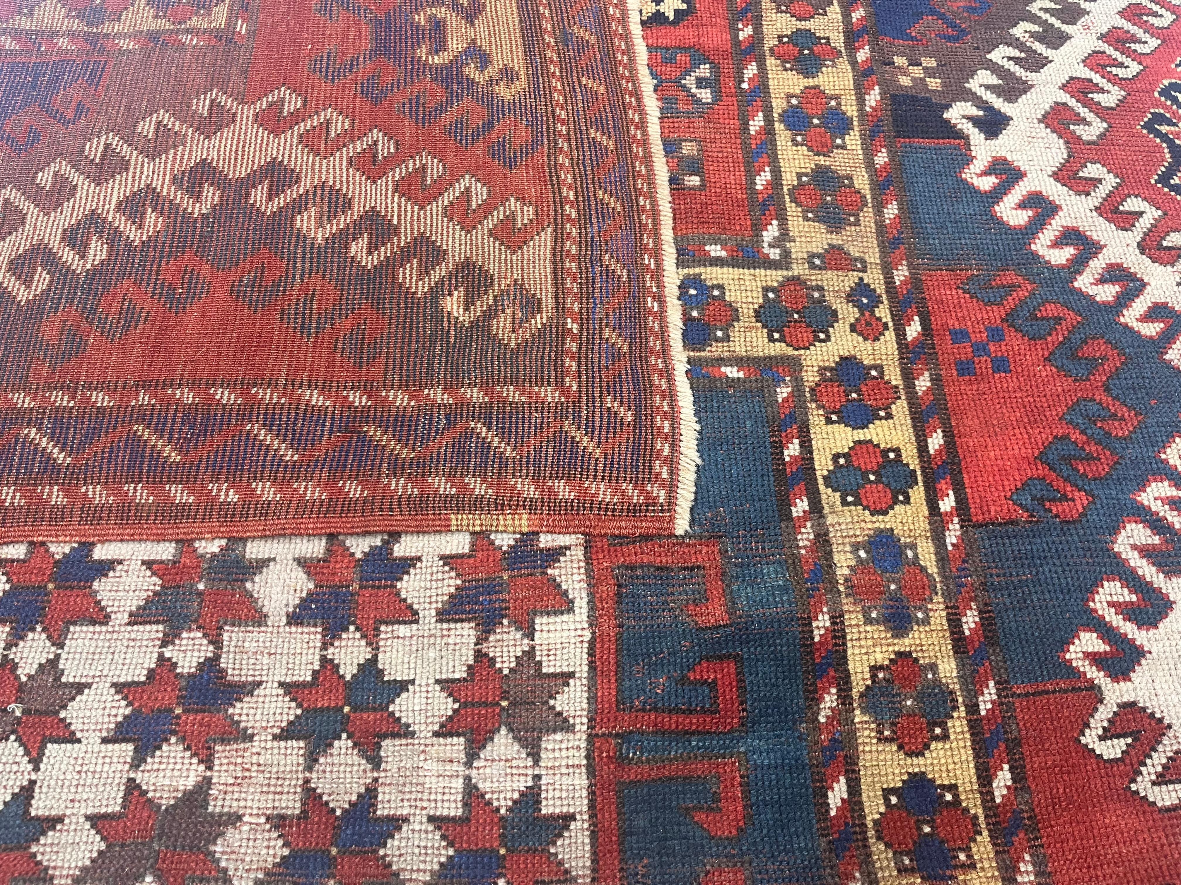 Caucasian Fine Antique Borchelou Kazak Rug 5'6