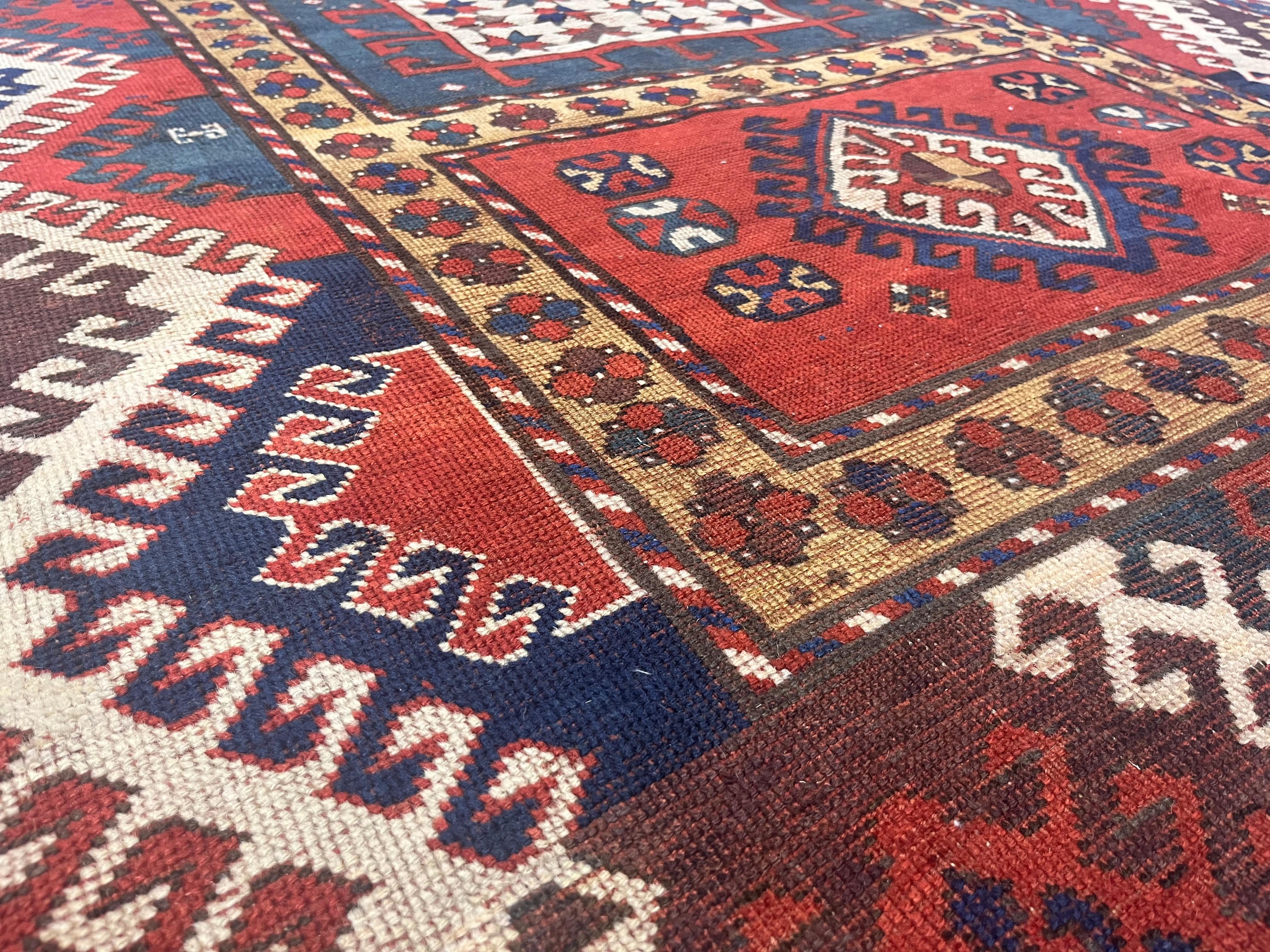 Fine Antique Borchelou Kazak Rug 5'6