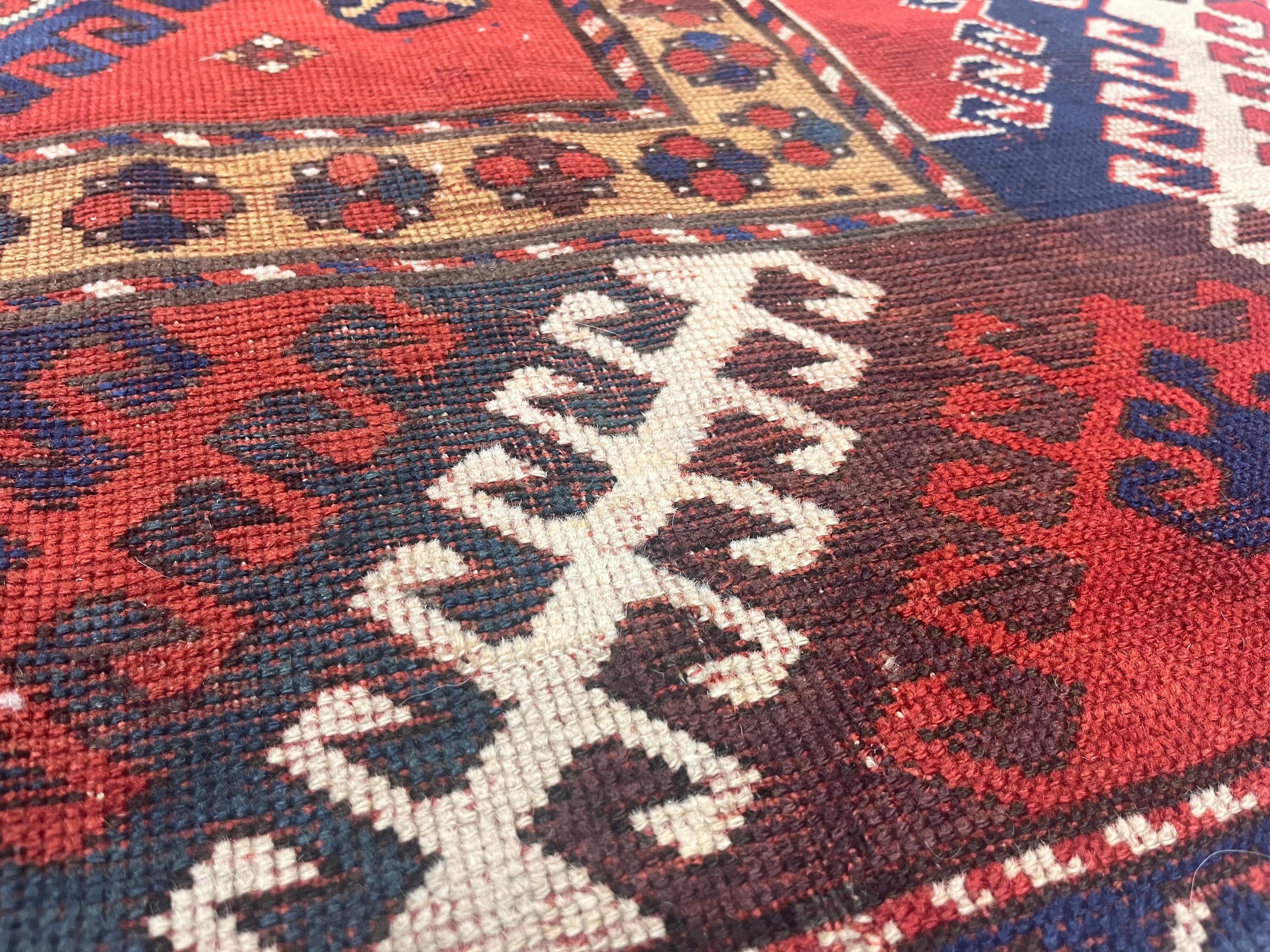 Fine Antique Borchelou Kazak Rug 5'6