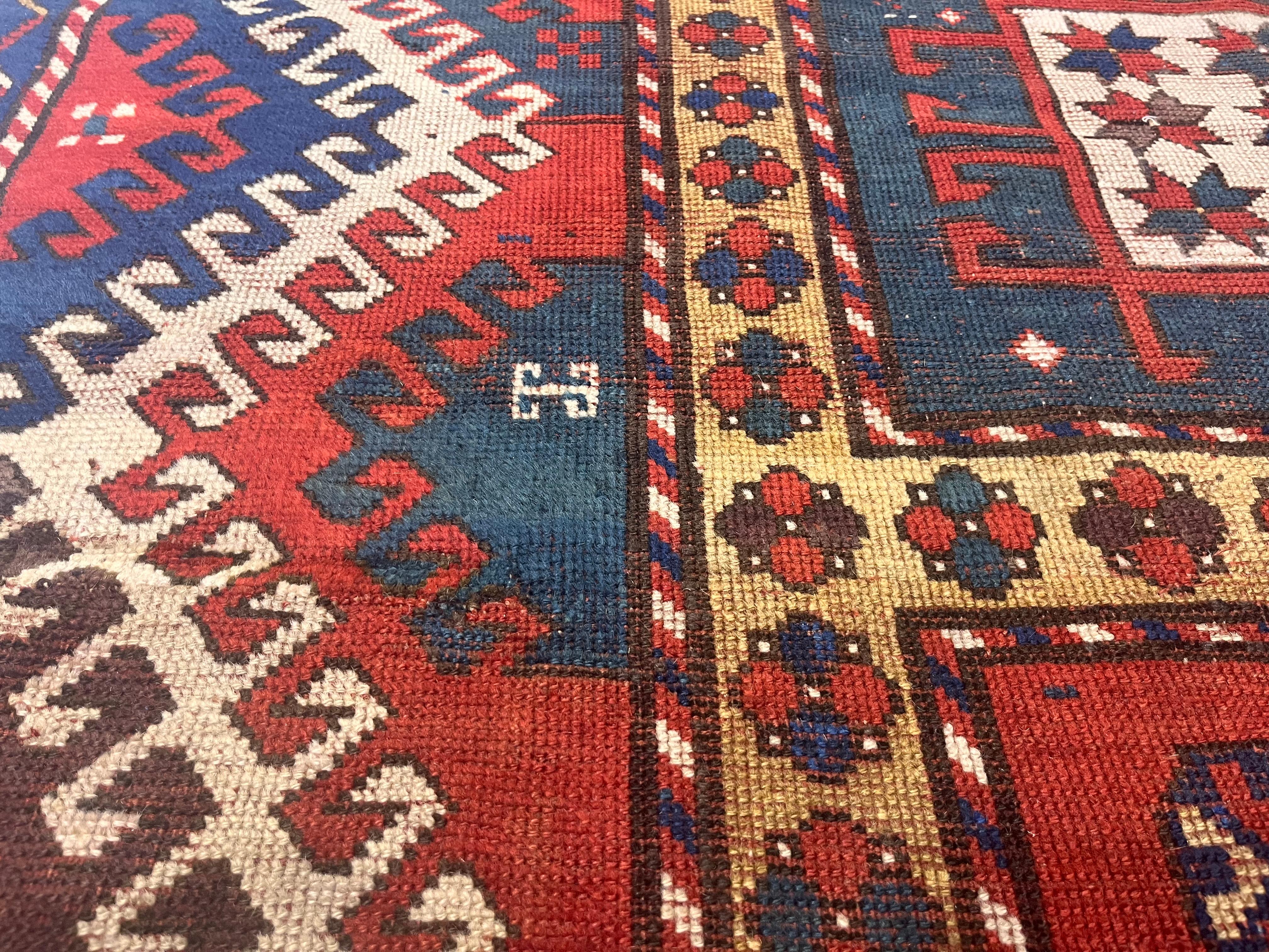 Fine Antique Borchelou Kazak Rug 5'6