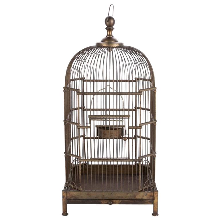 Fine Antique Brass Bird Cage