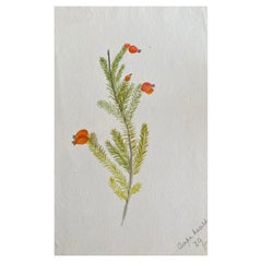 Belle peinture à l'aquarelle abstraite britannique ancienne de style bohémien, vers 1900