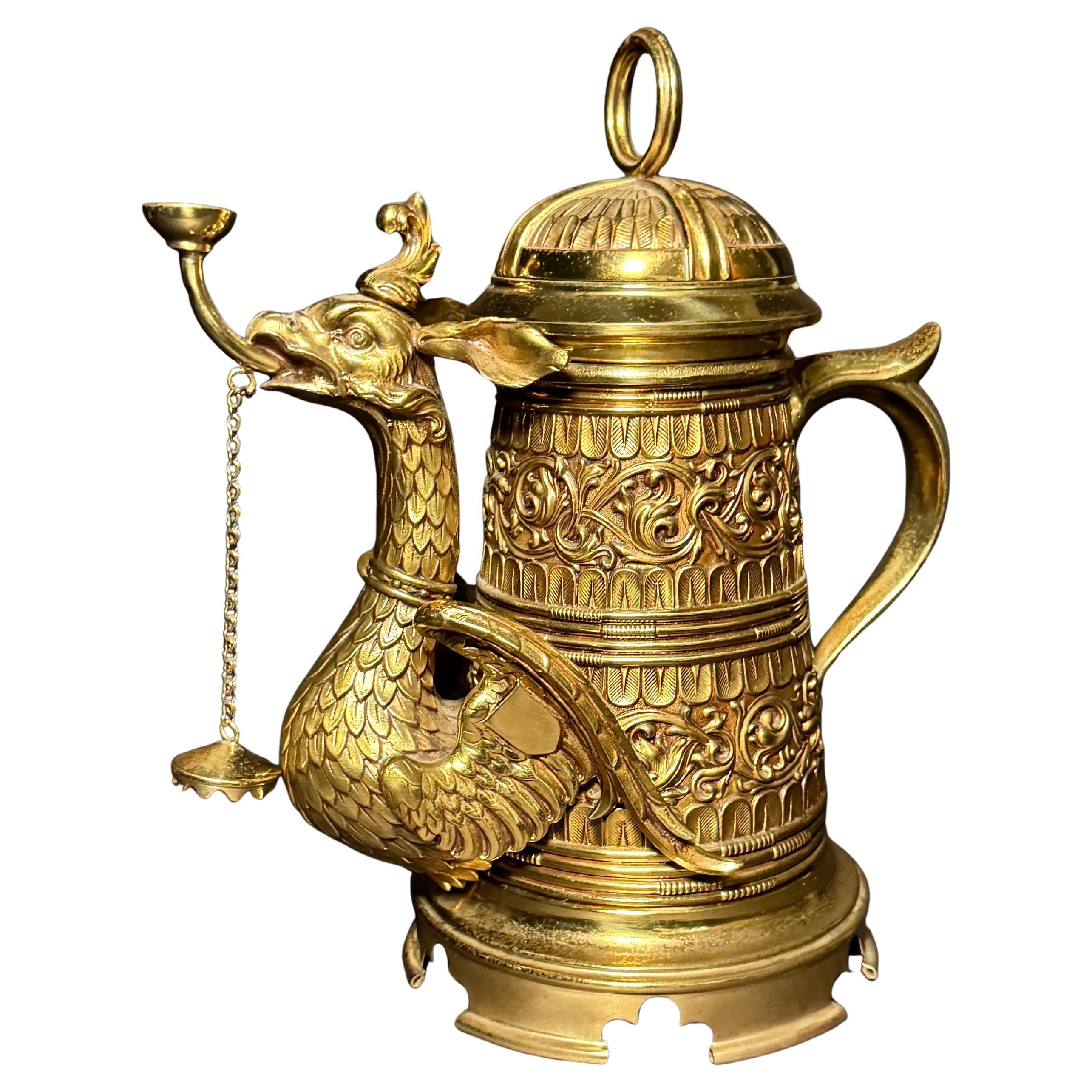 Fine Antique Bronze Dragon Form Zigarrenhalter / Lighter Lampe