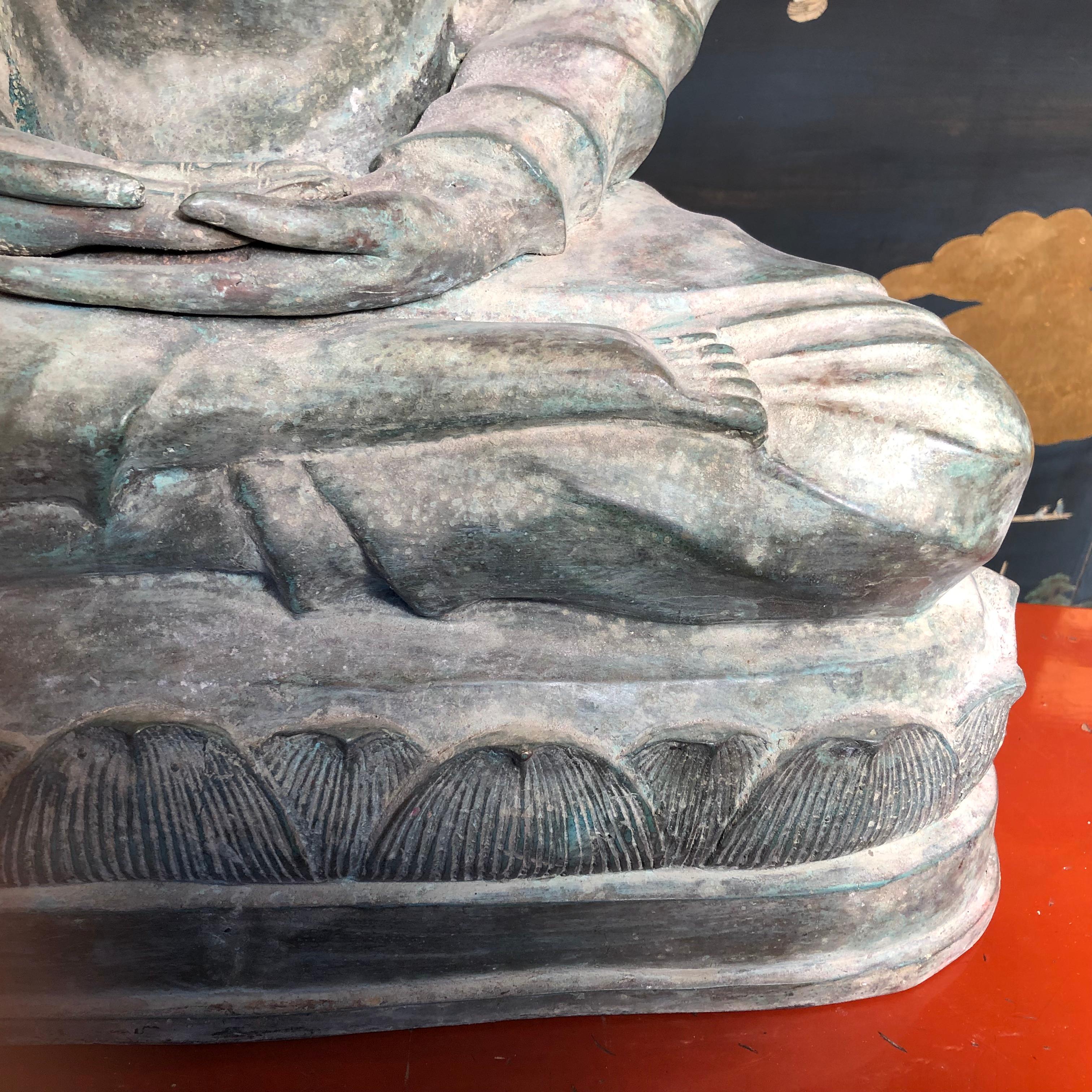 Fine Antique Bronze Meditation Buddha, Dhyana Mudra, 19th Century 5