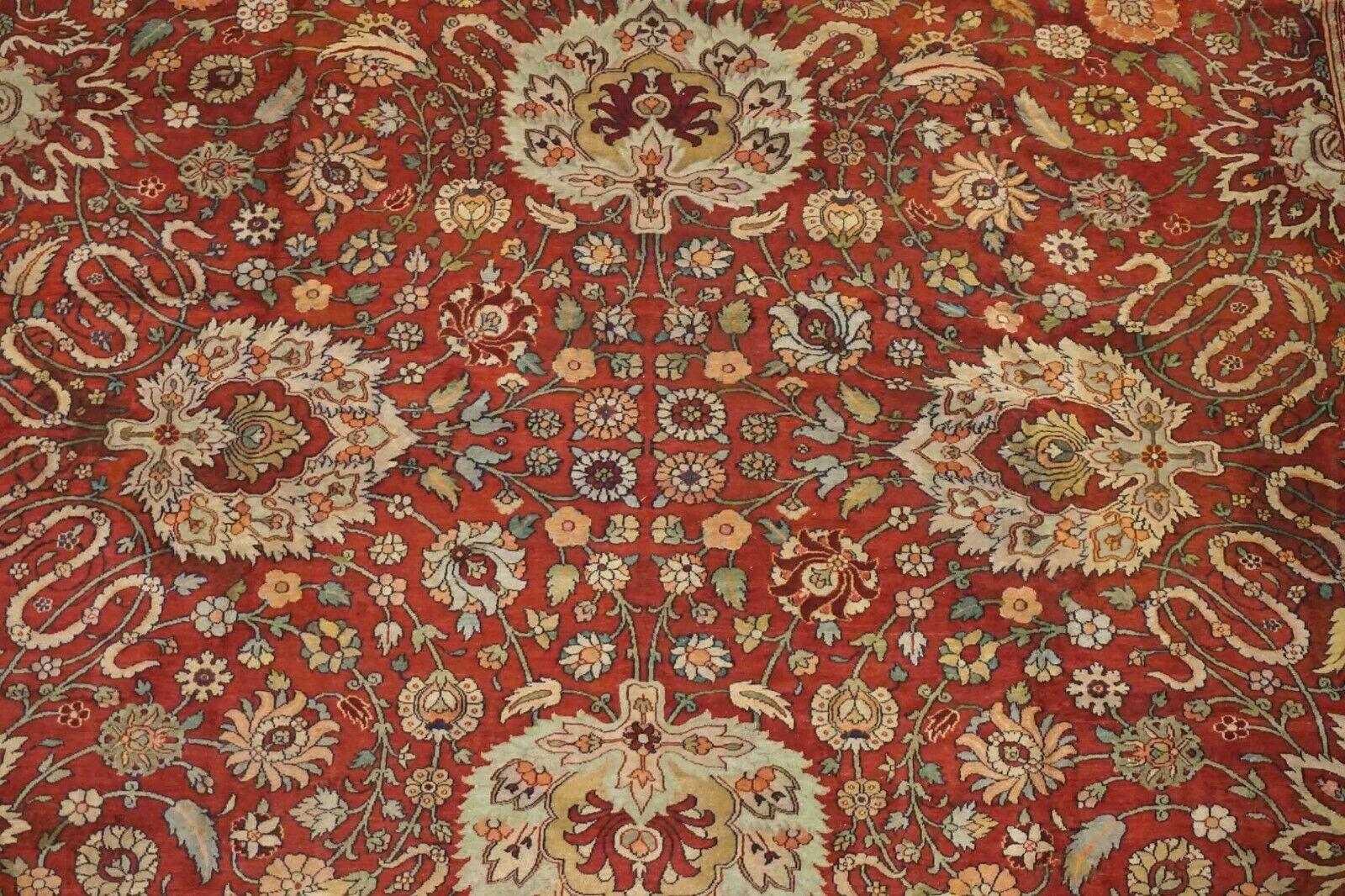 Hand-Knotted Fine Antique Burgundy Agra Rug, circa 1890 For Sale
