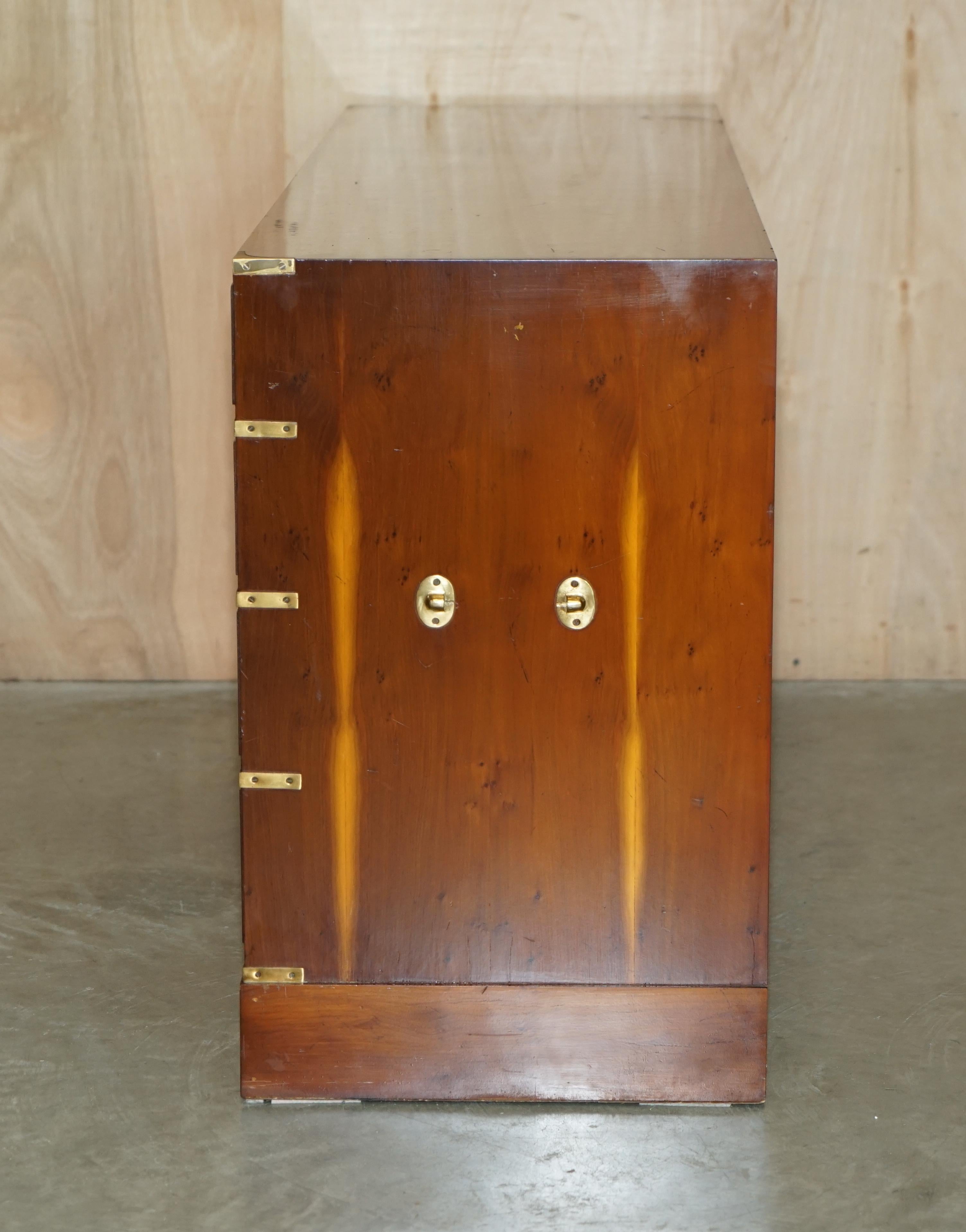 Fine Antique Burr & Burl Walnut Military Campaign Sideboard Bank of Drawers For Sale 9