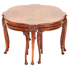 Fine Antique Burr Walnut Nest of Four Tables