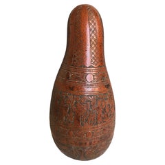 Fine décoration d'intérieur antique sculptée Calabash indo- portugaise