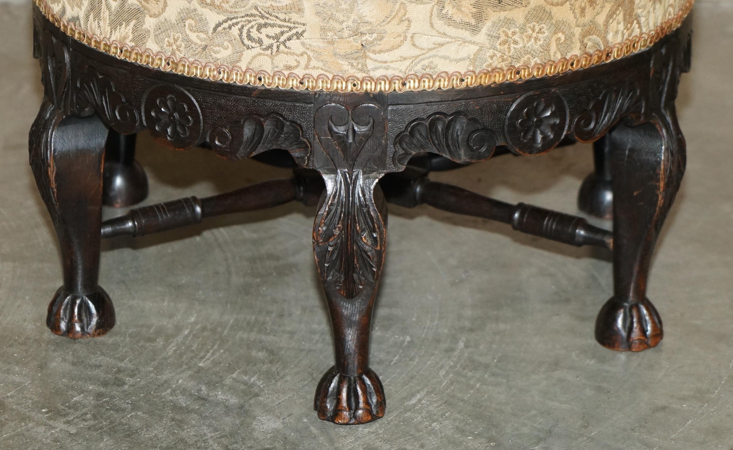 FINE ANTIQUE CARVED ViCTORIAN BURGERMEISTER CHAIR 17TH CENTURY JACOBEAN DESIGN For Sale 2