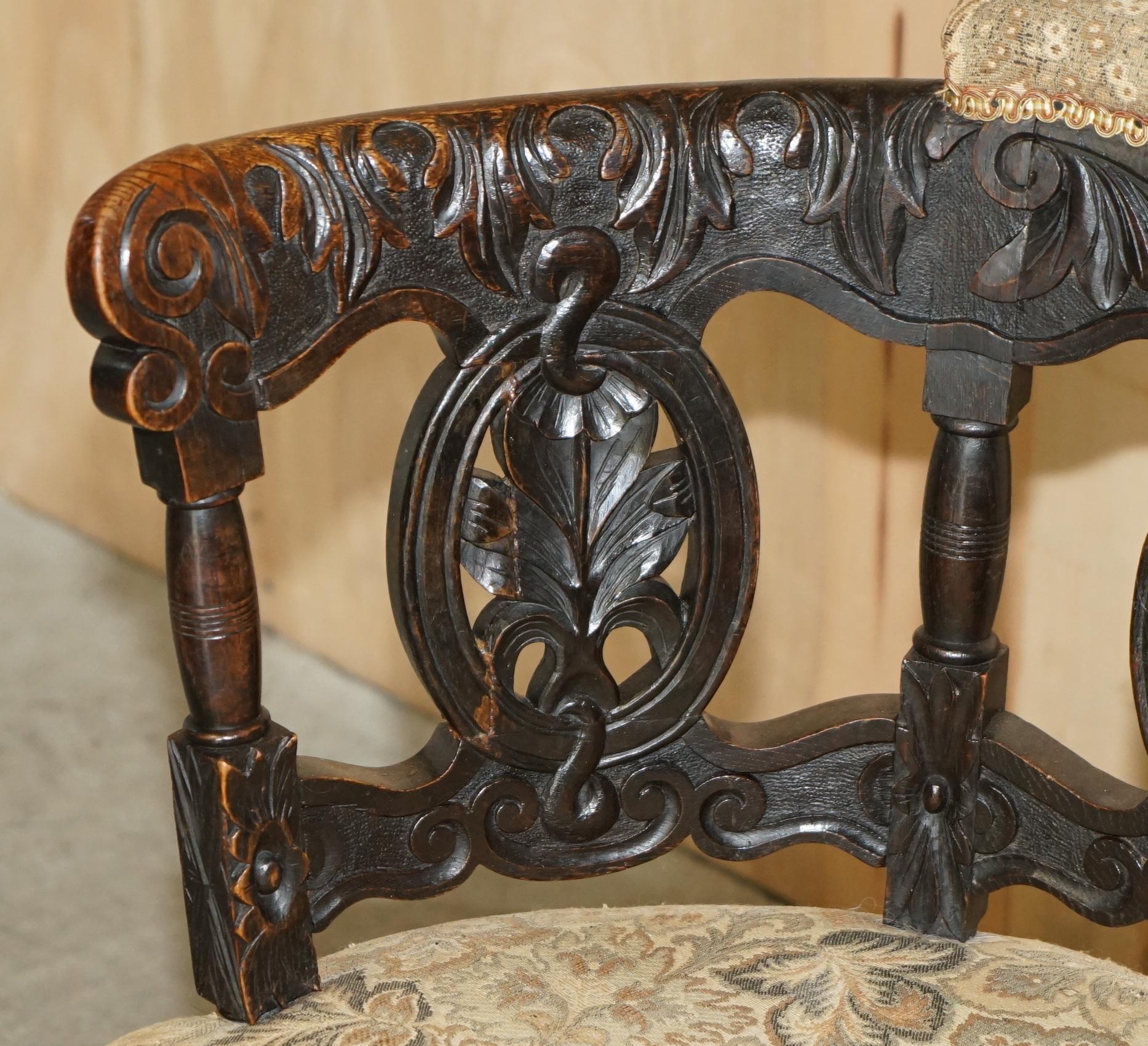 English FINE ANTIQUE CARVED ViCTORIAN BURGERMEISTER CHAIR 17TH CENTURY JACOBEAN DESIGN For Sale