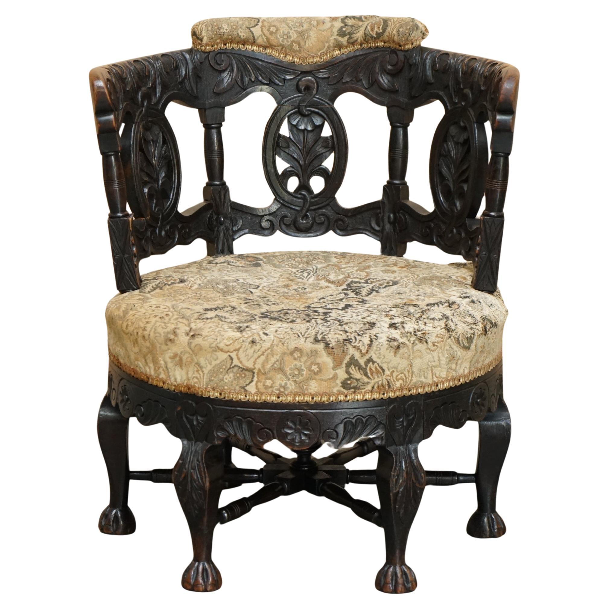 FINE ANTIQUE CARved ViCTORIAN BURGERMEISTER CHAIR 17TH CENTURY JACOBEAN DESIGN im Angebot