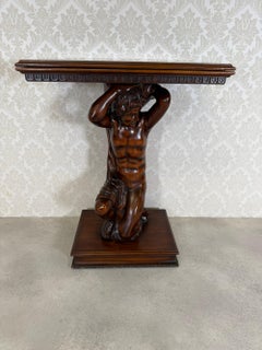 Table console figurative en bois sculpté, 20e siècle