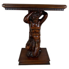 Table console figurative en bois sculpté, 20e siècle