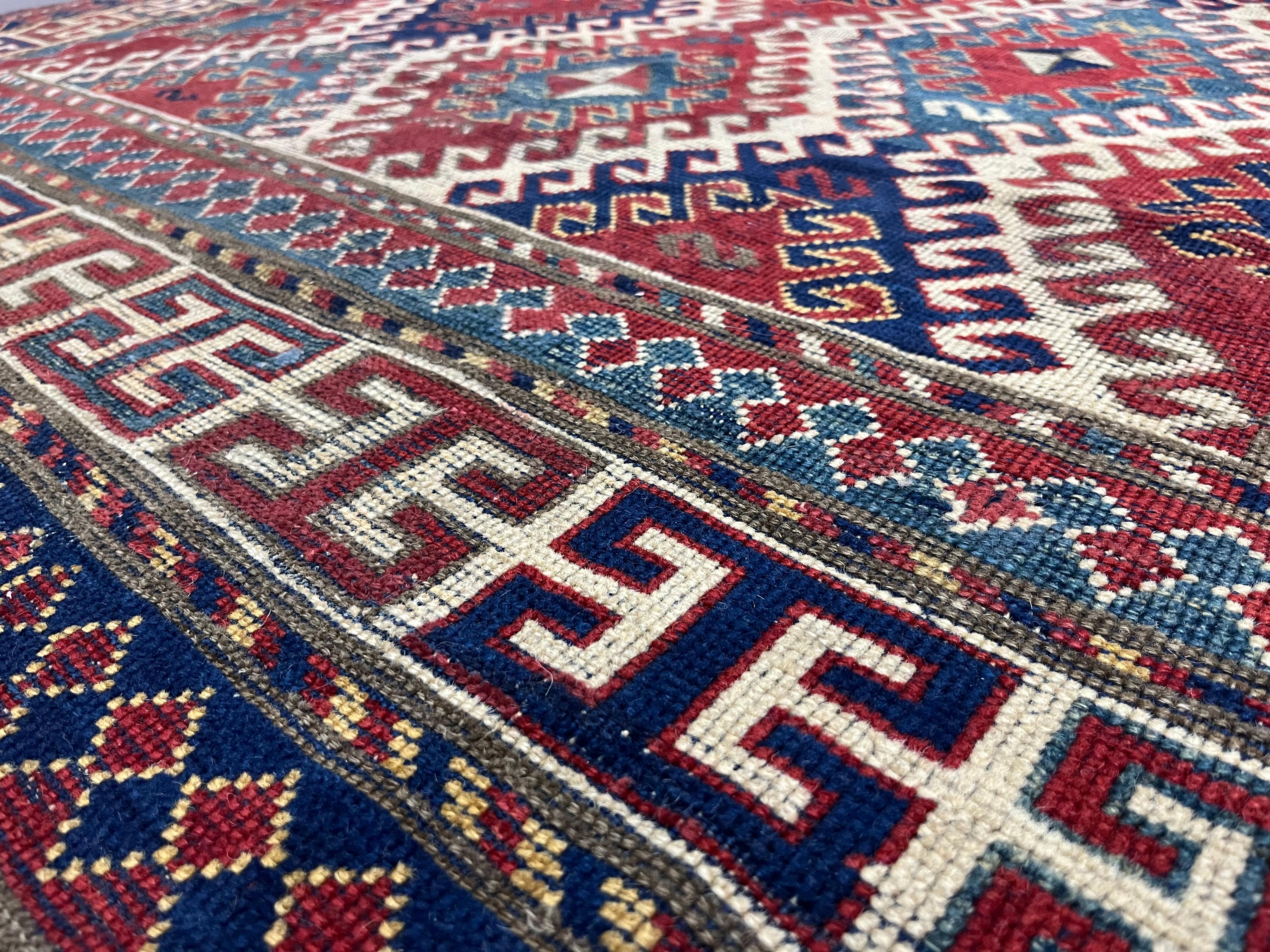 Fine Antique Caucasian Borchelou Kazak Rug 6’0