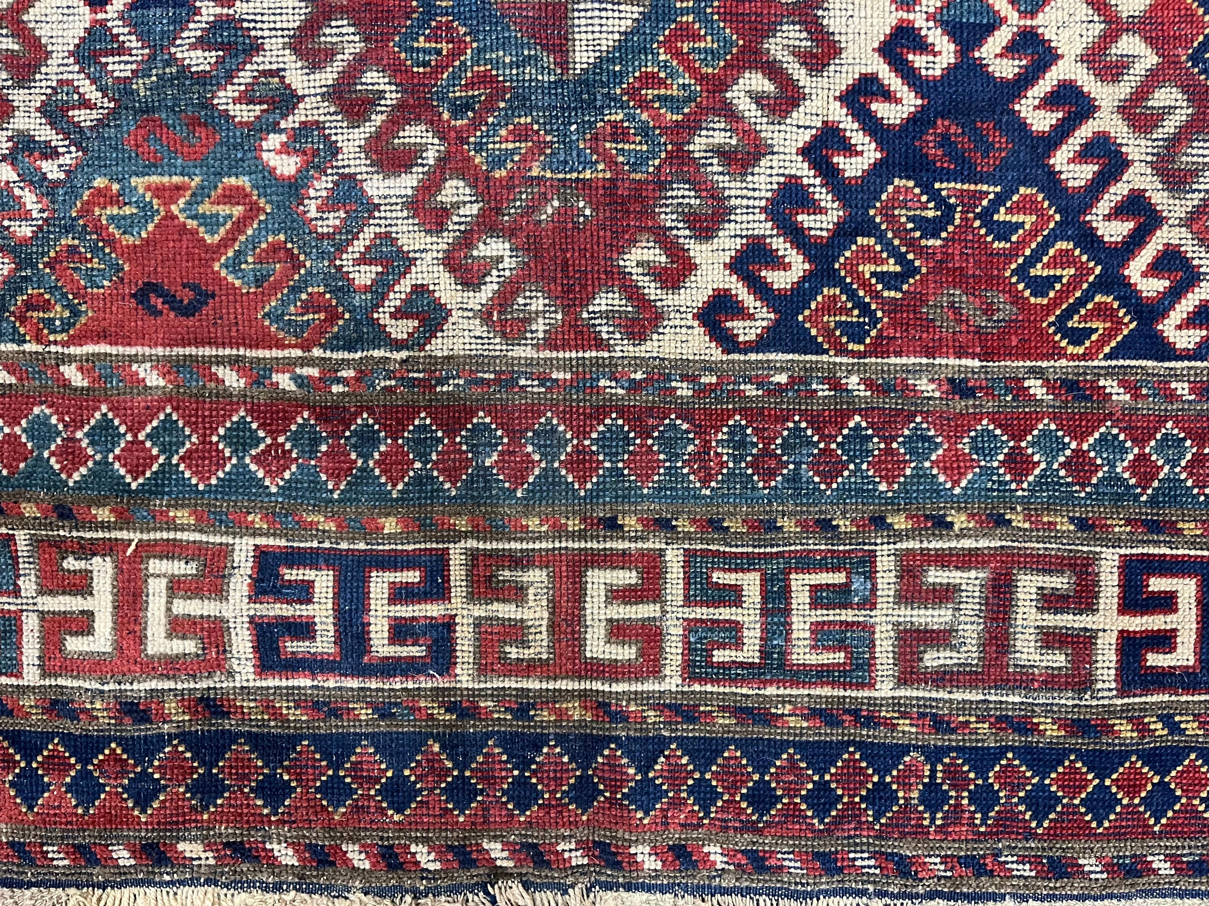 Fine Antique Caucasian Borchelou Kazak Rug 6’0
