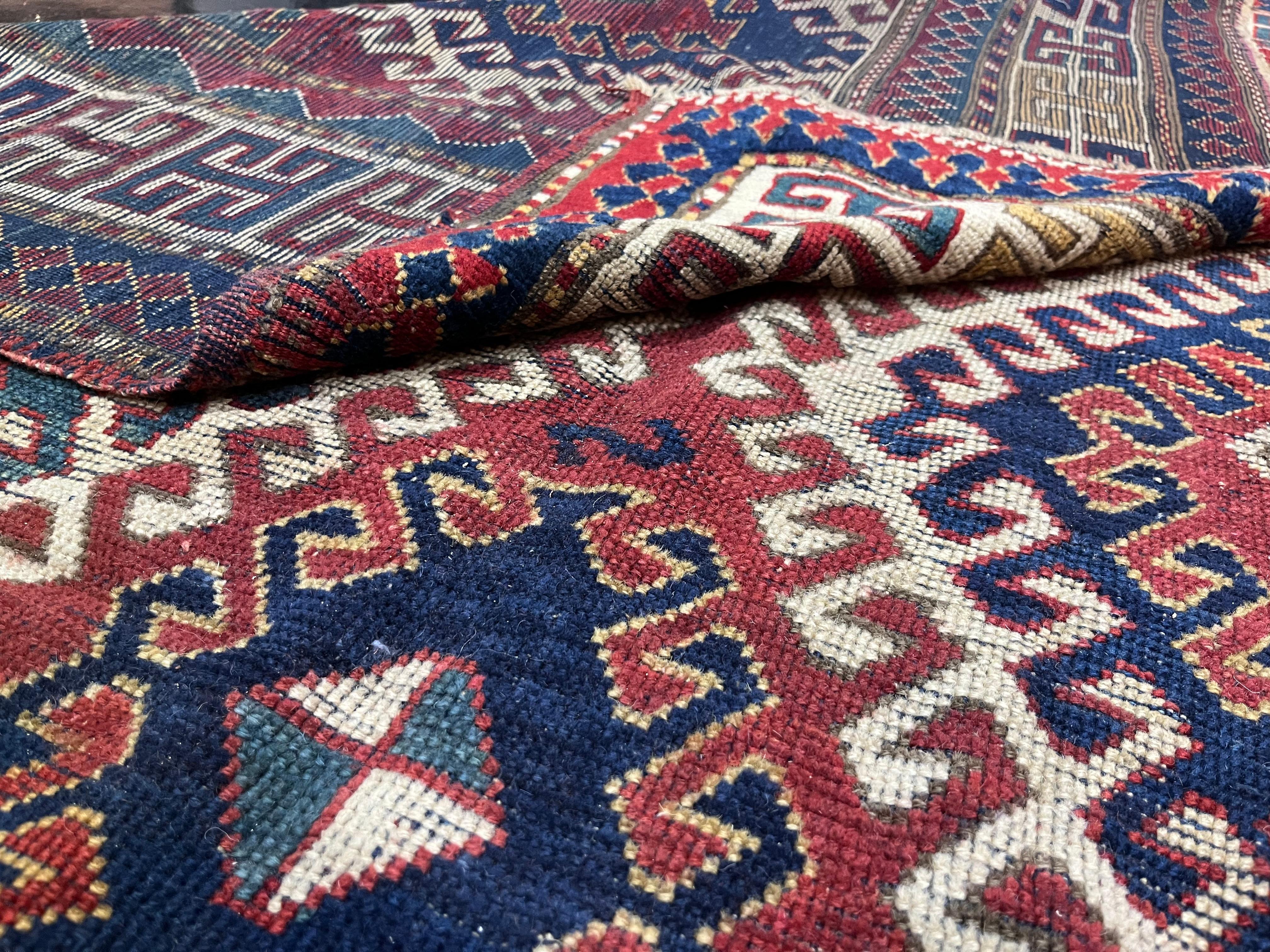 Fine Antique Caucasian Borchelou Kazak Rug 6’0