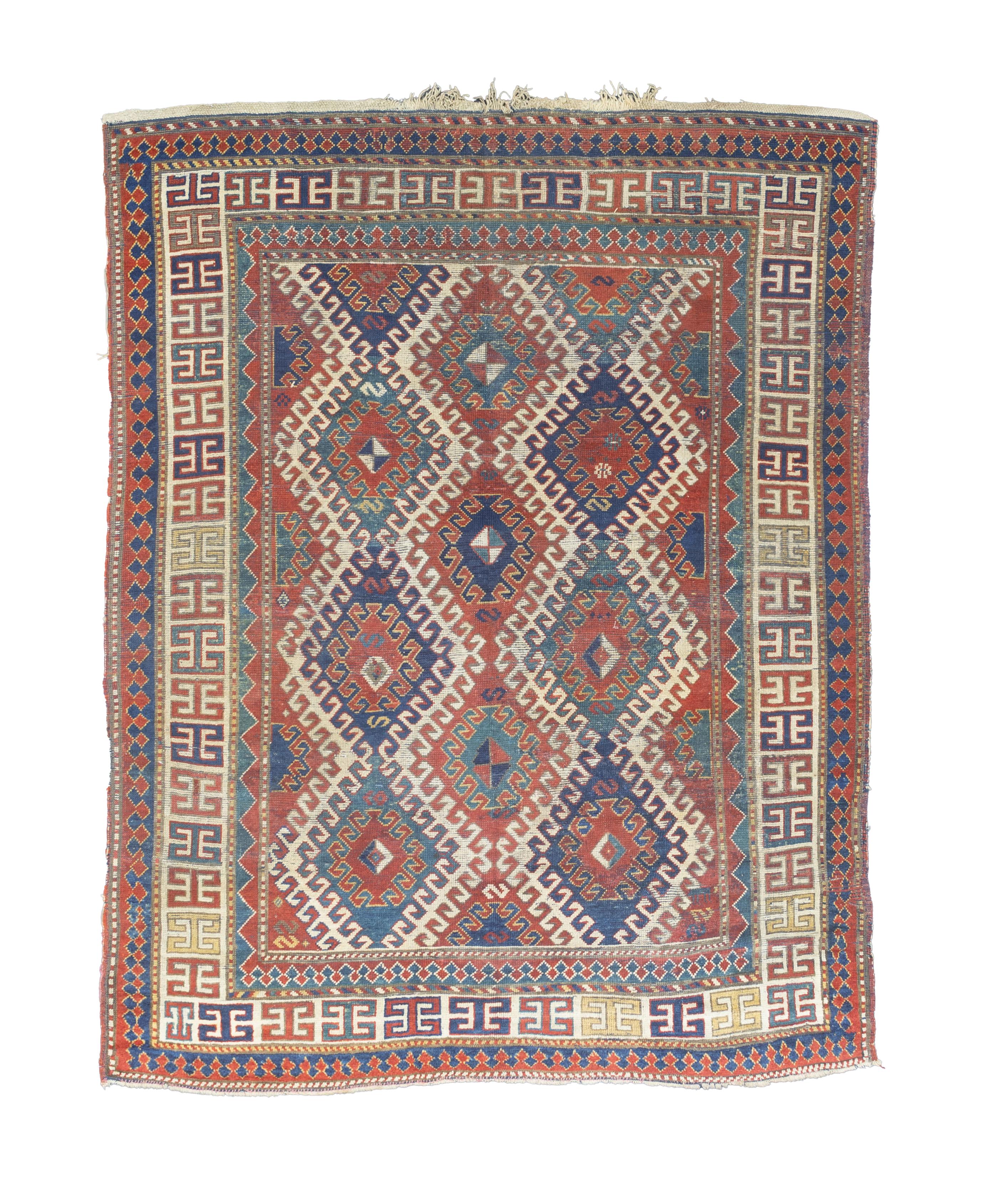 Fine Antique Caucasian Borchelou Kazak Rug 6’0" x 7’7”