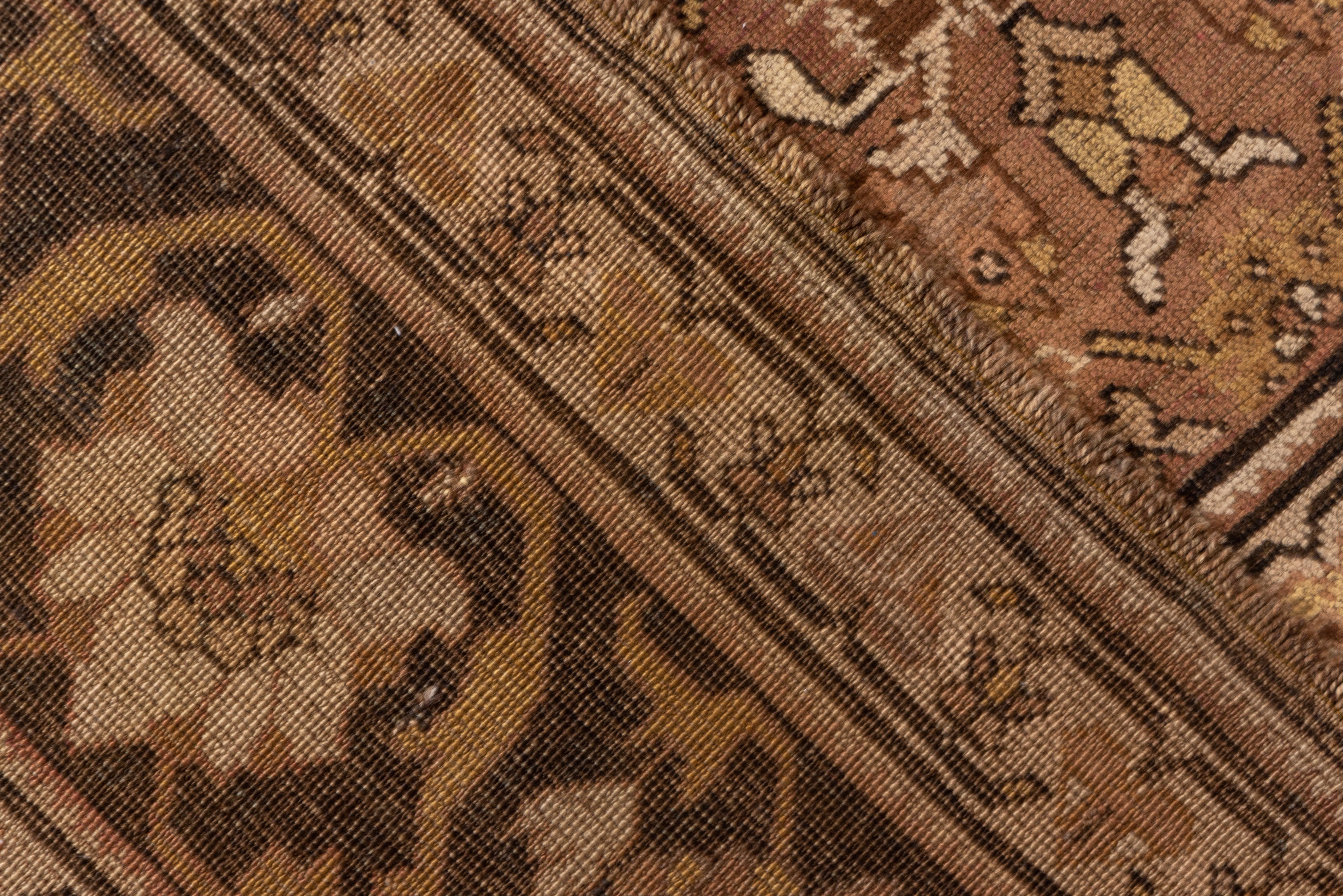 Hand-Knotted Fine Antique Caucasian Karabagh Gallery Rug, Brown Tones, circa 1900s For Sale