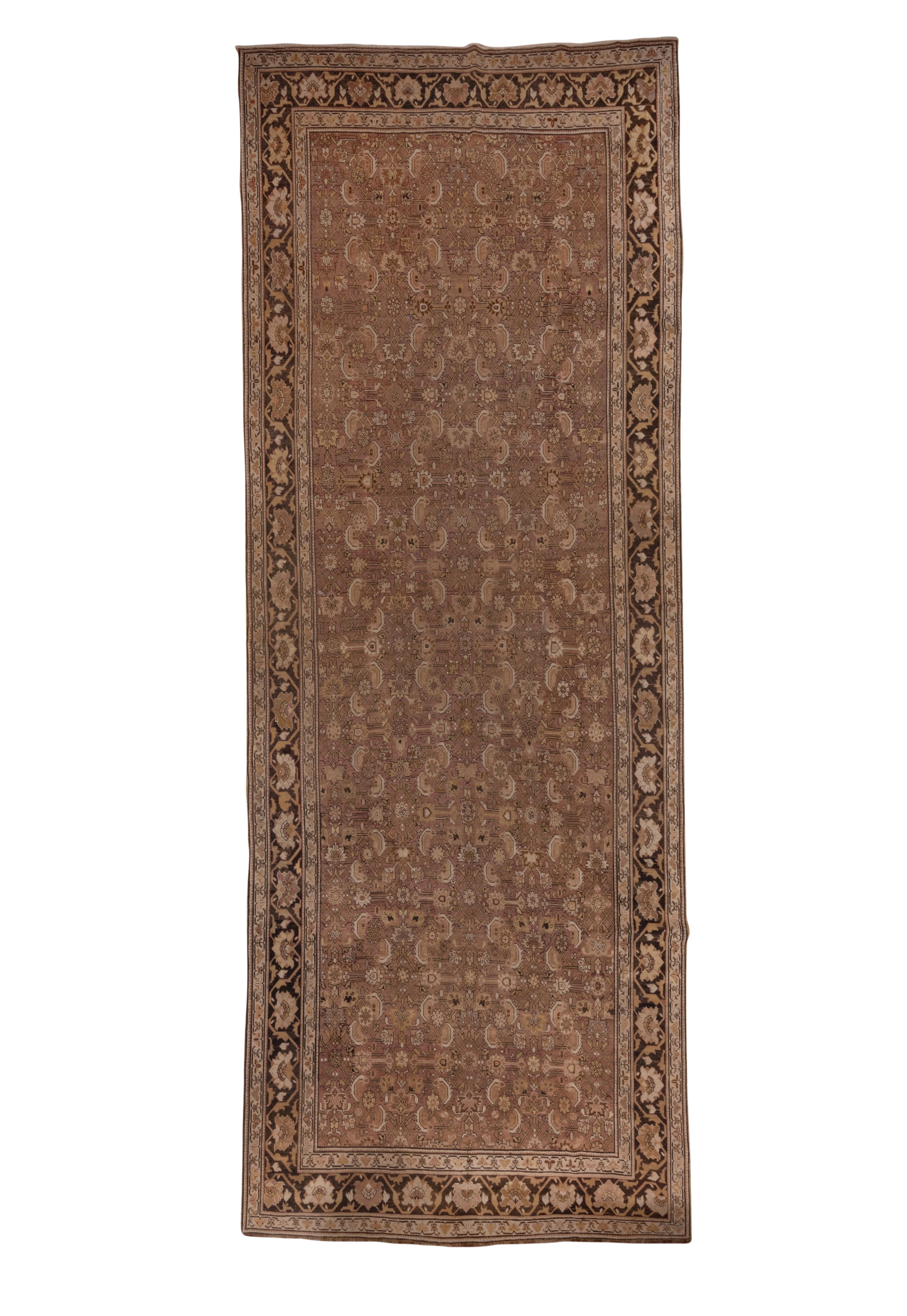 Early 20th Century Fine Antique Caucasian Karabagh Gallery Rug, Brown Tones, circa 1900s For Sale