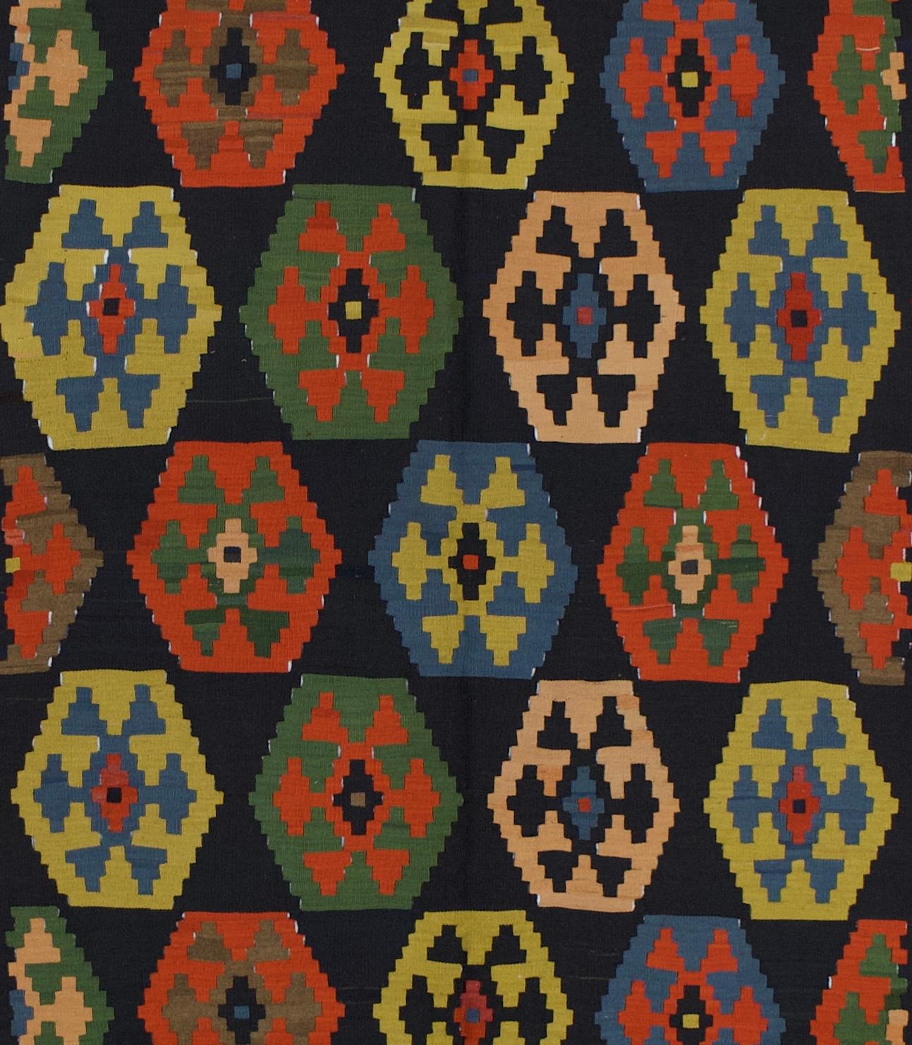 Fine Antique Caucasian Kilim Rug 5'3