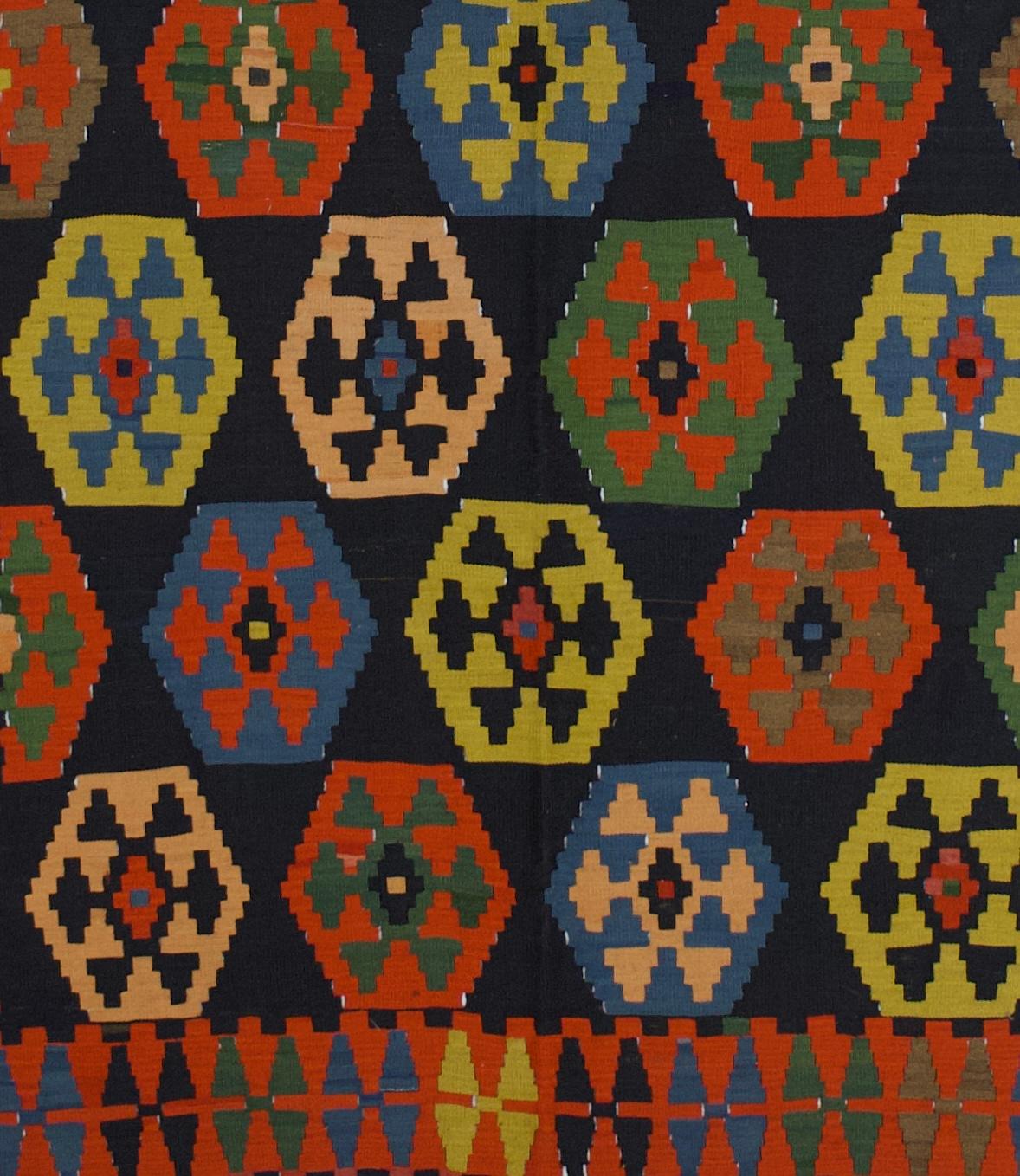Wool Fine Antique Caucasian Kilim Rug 5'3