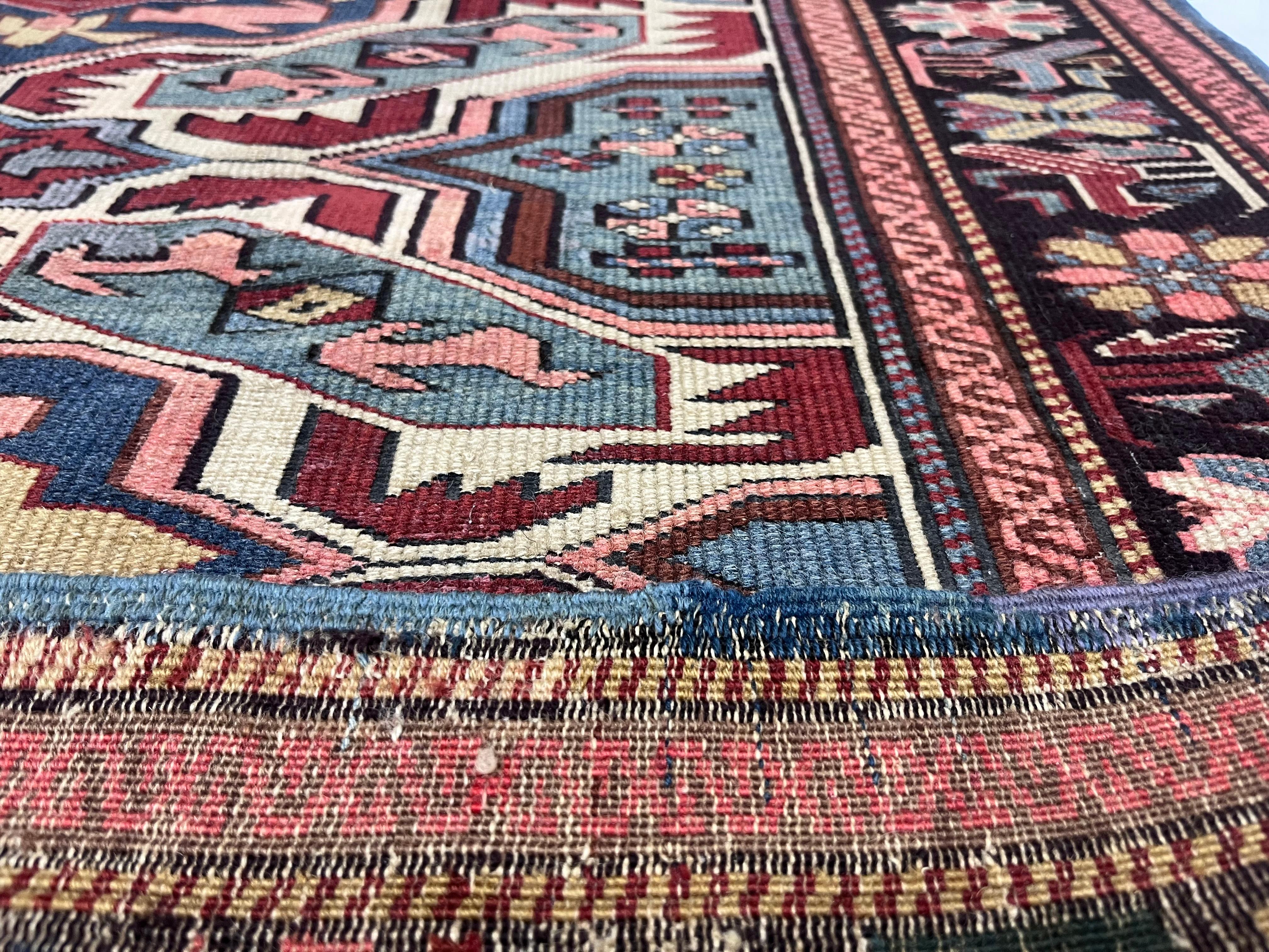 Laine Tapis ancien Kuba du Caucase 3'7