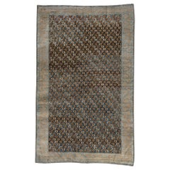 Fine Antique Caucasian Kuba Rug, Blue and Brown Flower Field, circa 1910s Fine Antique Caucasian Kuba Rug, Blue and Brown Flower Field, circa 1910s