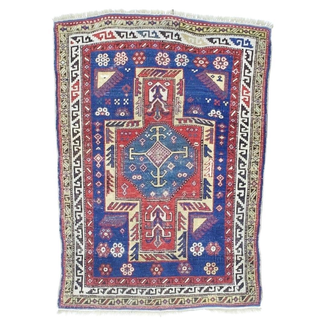 Fine Antique Caucasian Rug 3'0" x 4’2”