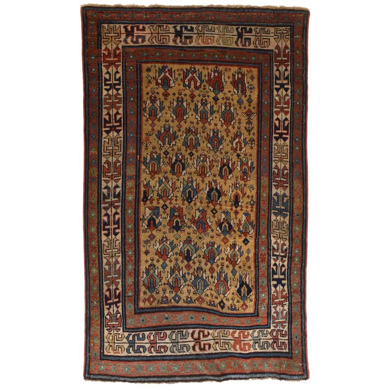 Antique Russian Area Rug Uzbak Design For Sale at 1stDibs