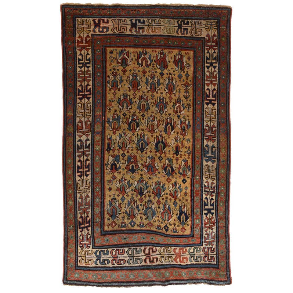Antique Russian Area Rug Uzbak Design For Sale at 1stDibs