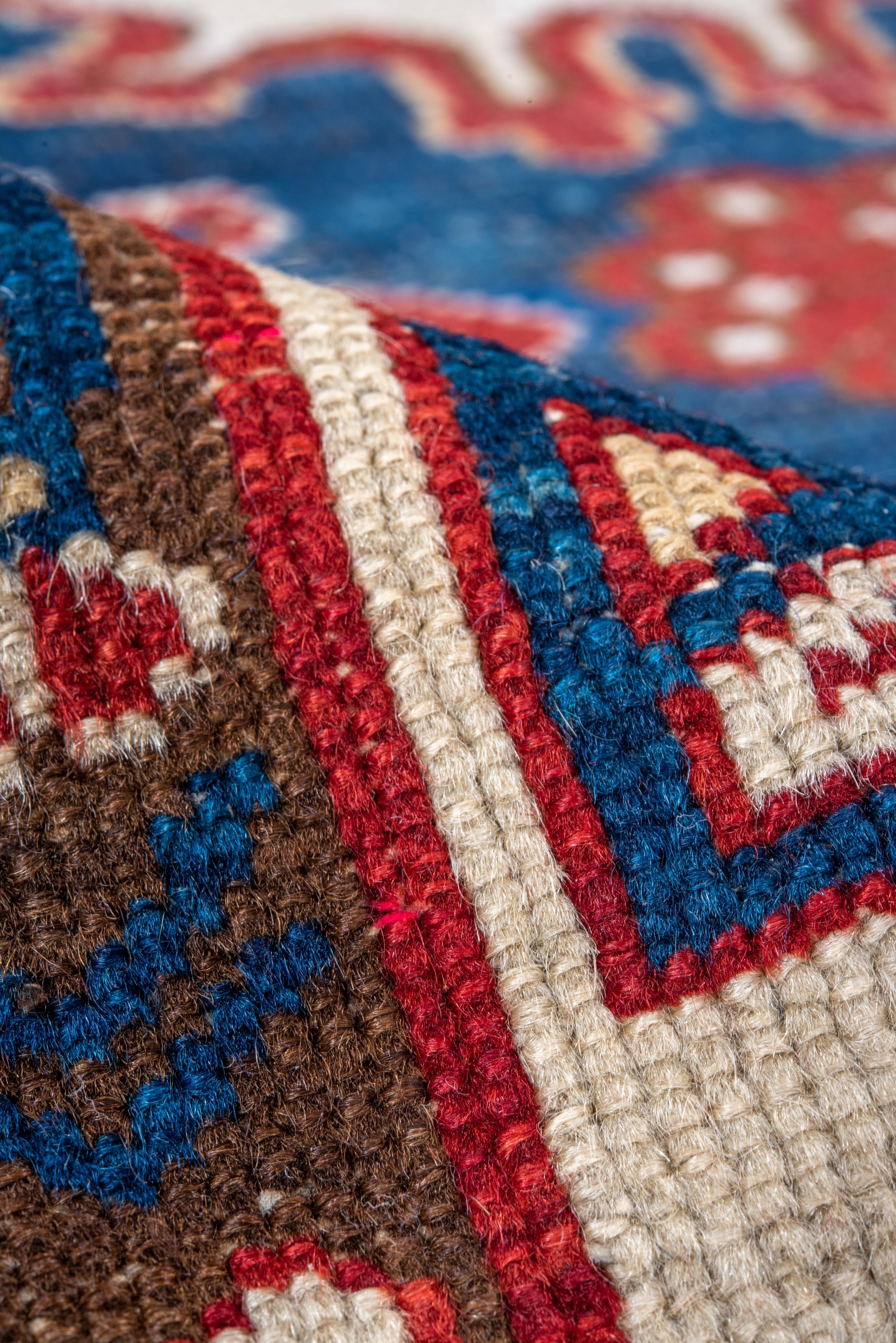 Tribal Fine Antique Caucasian Shirvan Rug, Royal Blue Field & Red Borders, circa 1910s For Sale