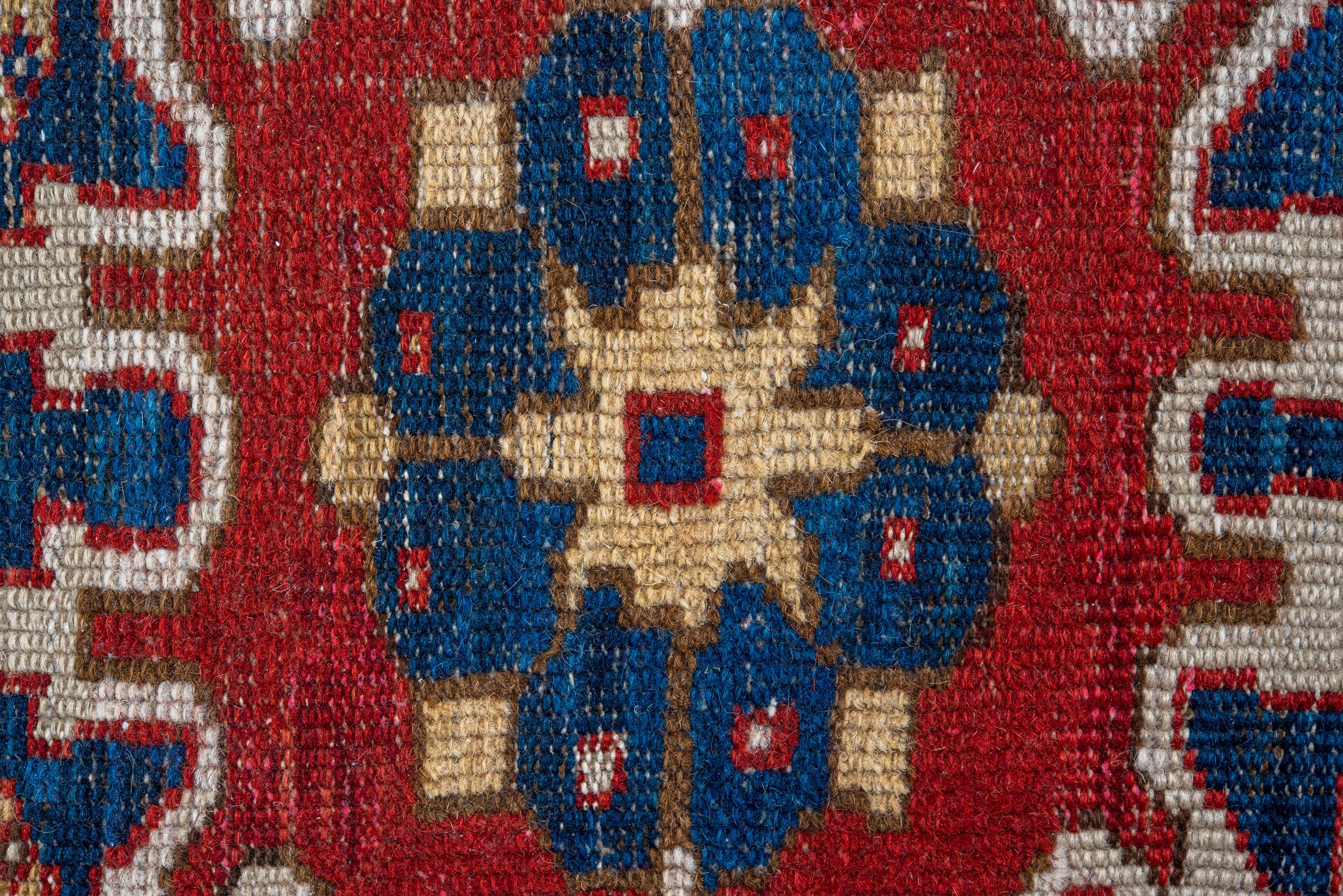 Fine Antique Caucasian Shirvan Rug, Royal Blue Field & Red Borders, circa 1910s For Sale 1