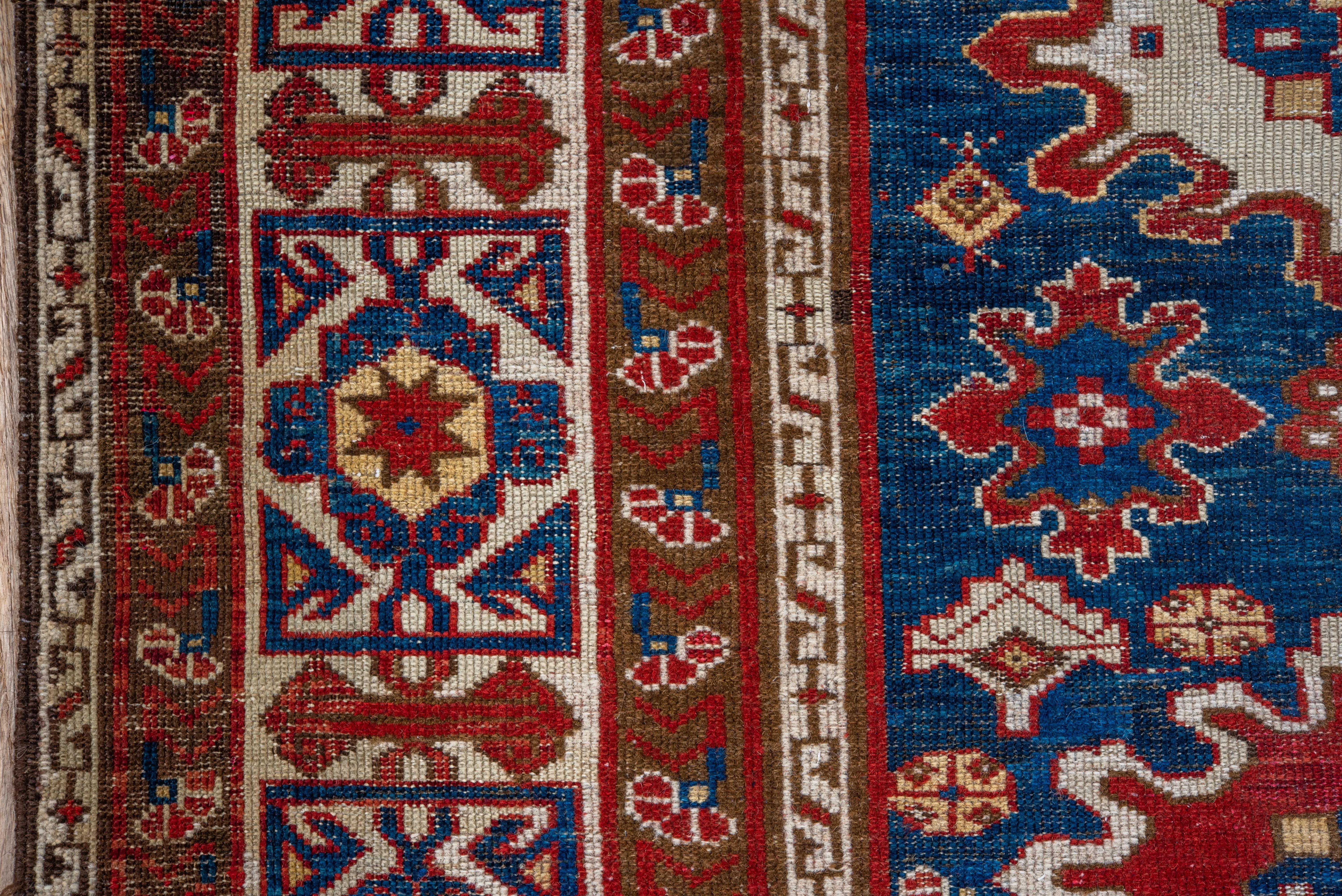 Fine Antique Caucasian Shirvan Rug, Royal Blue Field & Red Borders, circa 1910s For Sale 2